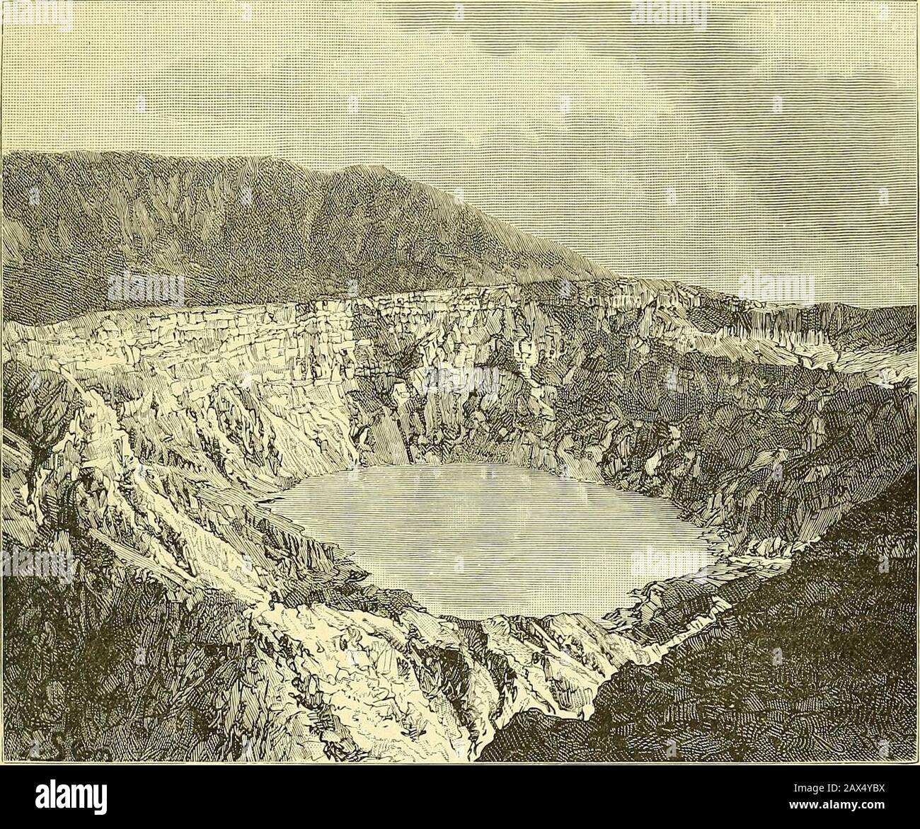 Nouvelle géographie universelle : la terre et les hommes . n orientale du Poas, le Barba, quiest aussi un volcan, mais apaisé, et dont le cratère est devenu lac, est unpeu Plus élevé (2855 mètres), et Plus loin se montre le géant des vol-cans costa ricains, lIrazû. Pourtant cette montagne, qui sélève au nord de 1 Yalentini, Petermanns Mittheilungen, 1861, Heft IX. 2 H. Pittier, Informe sobre el Actual estado dcl volcan Poâs, 189C 3 Frantzius, Petermanns Mittheilungen, 1861, Heft X. MONTAGNES, VOLCANS DU COSTA RICA. :&gt;7 Gartago, na pas, vue des plateaux, lapparence majestueuse qui convien-dra Foto Stock
