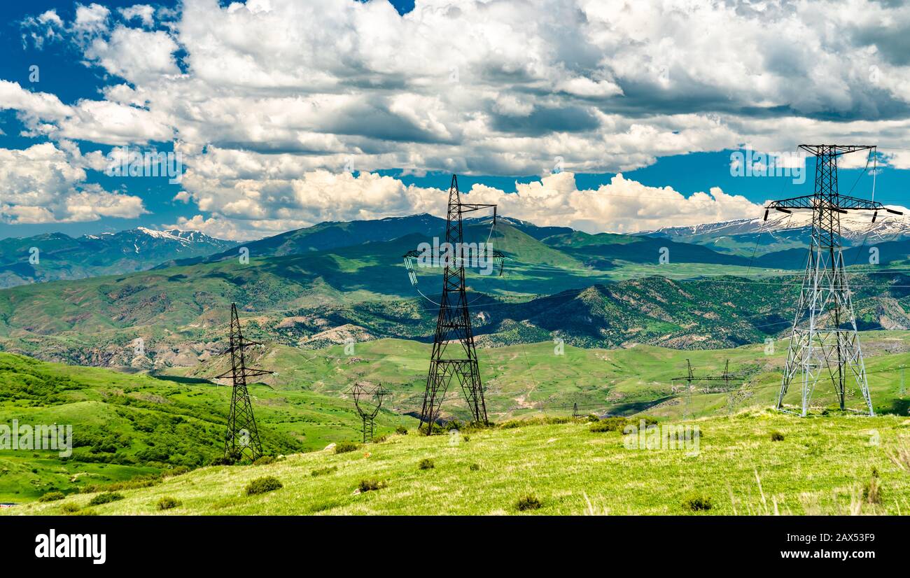 Paesaggio caucasico al Passo Vorotan in Armenia Foto Stock