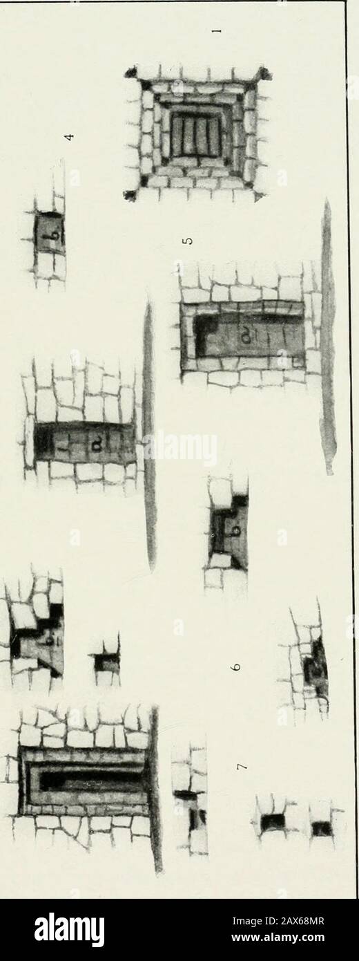 Le isole di Titicaca e Koati, illustrate . F vi^/th ANTICHE ROVINE SULL'ISOLA DI TITICACA 183 fortunatamente, gli indiani penetrarono in esso dall'alto, causando la caduta del tetto, così come attraverso la porta. È probabilmente rigata di tutto, e devastata, attraverso speleologia-in così come dalla vegetazione, che ha convertito la struttura neatlittle in un cespuglio fiorito con spine brutte. Wesaw che sarebbe non redditizio scavare là, andlimitato noi stessi alle misure. Gli indiani, come al-ready ha dichiarato, affermano che l'edificio è Inca. Non abbiamo potuto imparare da nessun'altra struttura del Th Foto Stock