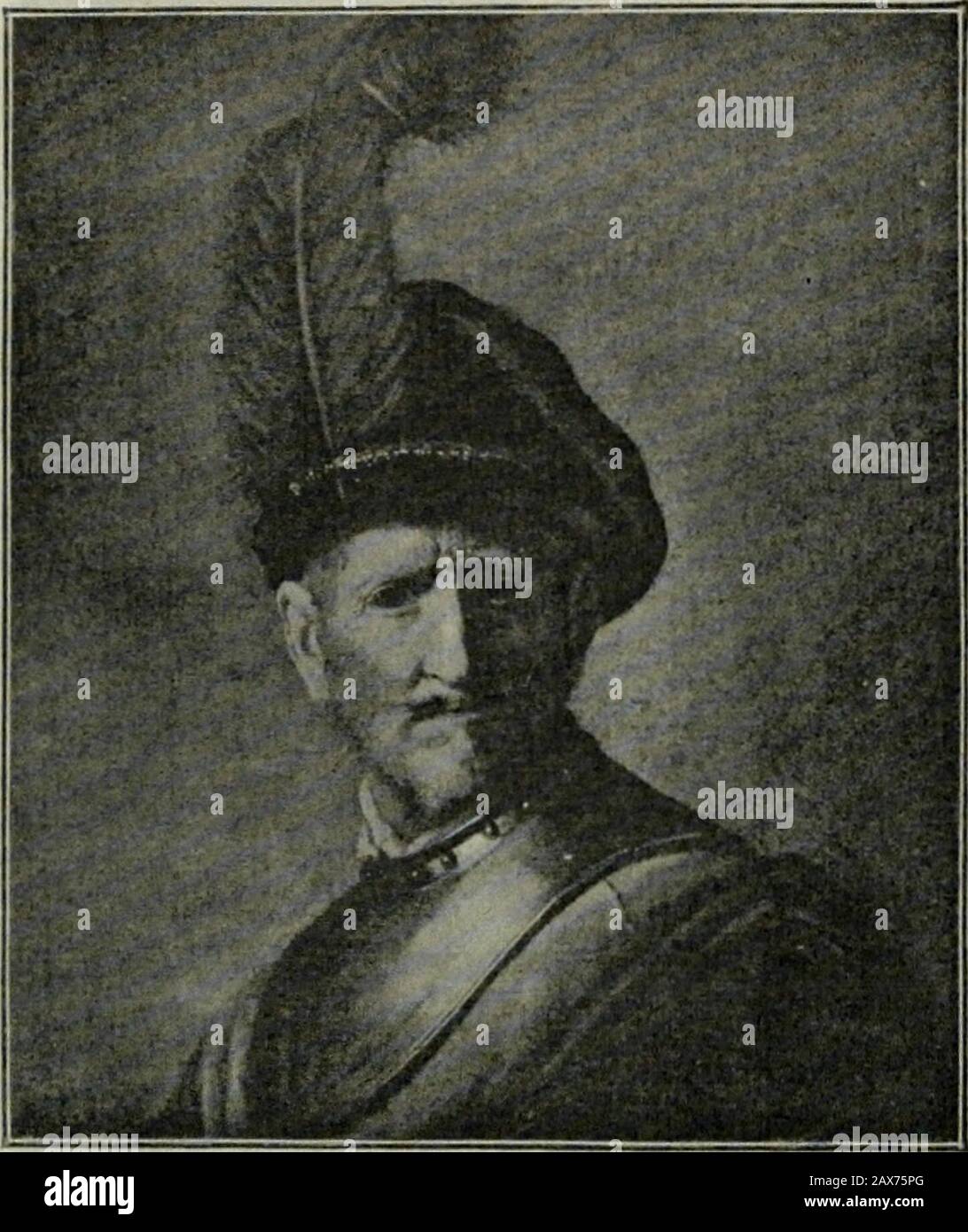Rembrandt, la sua vita, il suo lavoro e il suo tempo. Un terzo ex-ampio, nella collezione Pommers-felden, ascribeto Gerard Dou, e Dr.Bredius ad un quarto essere-desiderando al Sig. HumphryWard, l'ultima riproduzione quasi esatta del thetching del 1635, FirstOriental Head (B. 286).1Another di Rembrandtsetchings, erroneamente de-scribed da Bartsch asPhilothe Jeiu (B. 321), ha un'inconfondibile somiglianza con un piccolo pannello passato dalla collezione Tschager al Museo di Innsbruck. Bothare, infatti, ritratti di Rembrandt padre, e portare la usualSignature, con la data 1630. Ancora un altro, e certamente Foto Stock