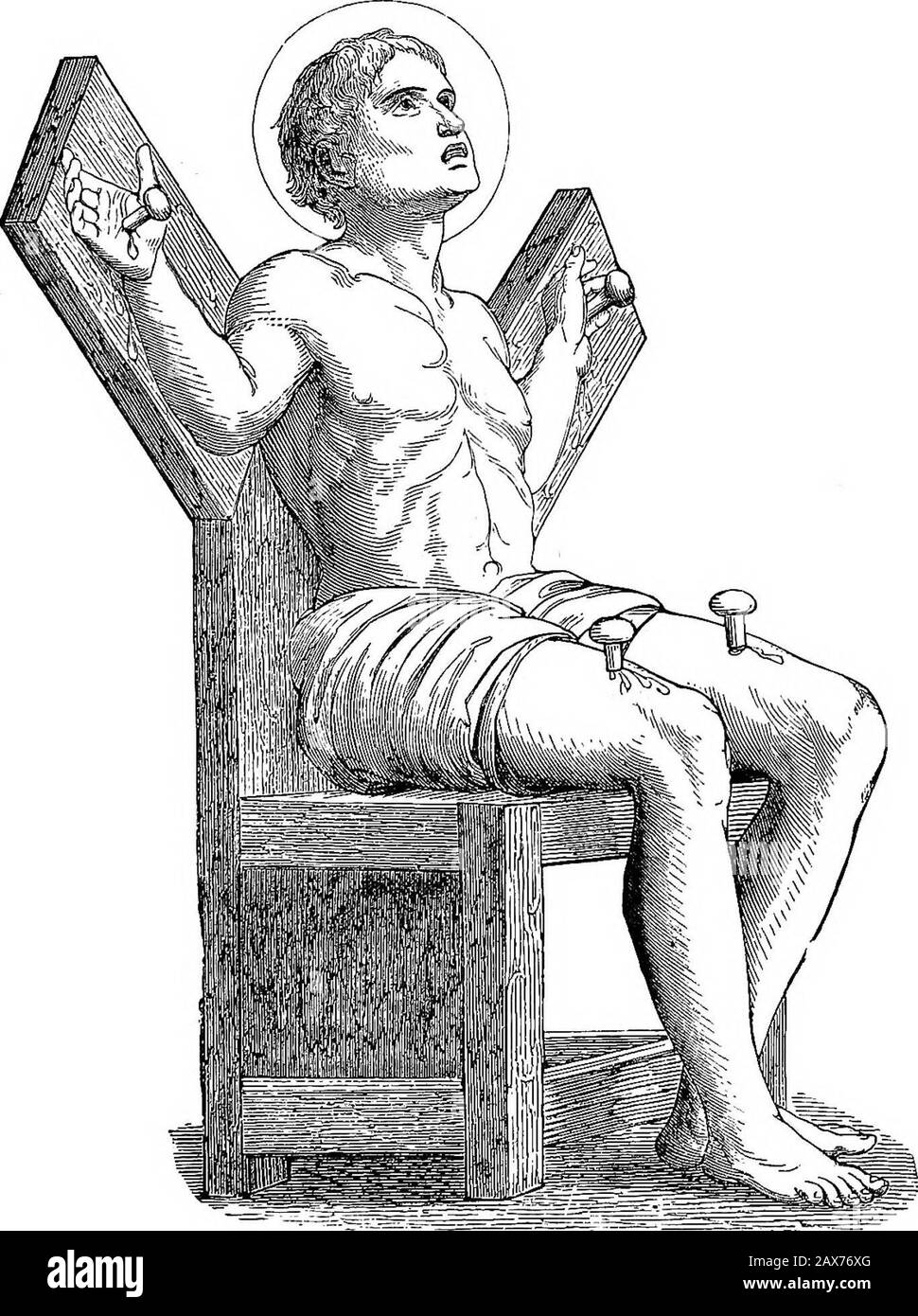 La vita dei santi . S. QUINTIN. Dopo Cahier. I- 31 Ottobre. *- -.J, ott. 3t,] SS. Nemesius e Lucilla. 725, e Aristobolo insieme sotto il titolo di apostoli. Non vi è alcuna prova che siano stati massacrati dagli ebrei e dai pagani per il Vangelo di Gesù Cristo, come si afferma nella martirologia romana. SS. NEMESIUS, DEAC. M., E LUCILLA, V.M.(A.D. 254.) [Martirologia Romana. Usuardus, Ado, &c. Autorità :- Mentionin gli atti di Papa S. Stefano di Anastasio Bibliotecarius.] Nemesius, diacono, e sua figlia Lucilla, vergine, furono decapitati a Roma nel 254. I loro corpi furono seppellito da Papa S. Foto Stock