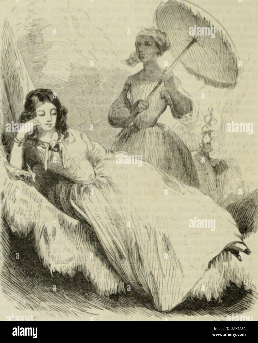 Oeuvres illustrées de George Sand . s femmes dumonde, vous avez affecté de dire que la beauté physiqueentraînait la beauté morale, que la simplicité de ces es es-prits incultes était le Temple de lamour vrai, que sais-^e?vérités peut-être, mais auxquelles vous navez cruais en promillant; auto, je ne sache pas quaucune de cesdivinités plébéiennes vous ait pleinement captivé ou fixélongtemps. Statuaire, vous navez vu en elles que desstatue; et, ant aux fennnes de votre caste, vous na-vez jamais recherché sincèrement celles qui avaient delesprit. CEST avec celles-là que vous jouez préciséme Foto Stock