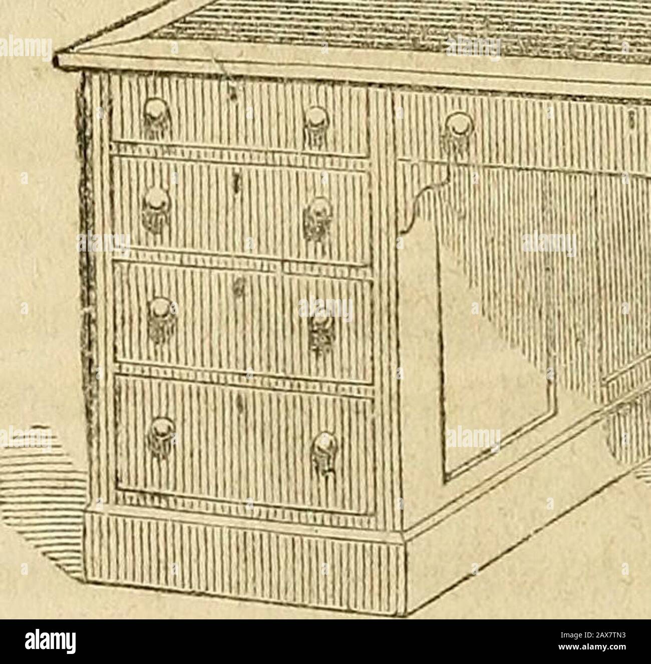 Fondi scolastici e leggi scolastiche del Michigan: Con note e moduli . N. 26,- Ross Teachers Desk, con Cinque Cassetti e Top Desk„ Questa scrivania offre buone strutture per scrivere nel mid-die, con spazi per libri di riferimento a destra e sinistra. Il cassetto centrale più grande può anche ospitare i datemi, grandi fogli di carta da disegno, e gli articoli che non devono essere né rotti né arrotolati. Foto Stock