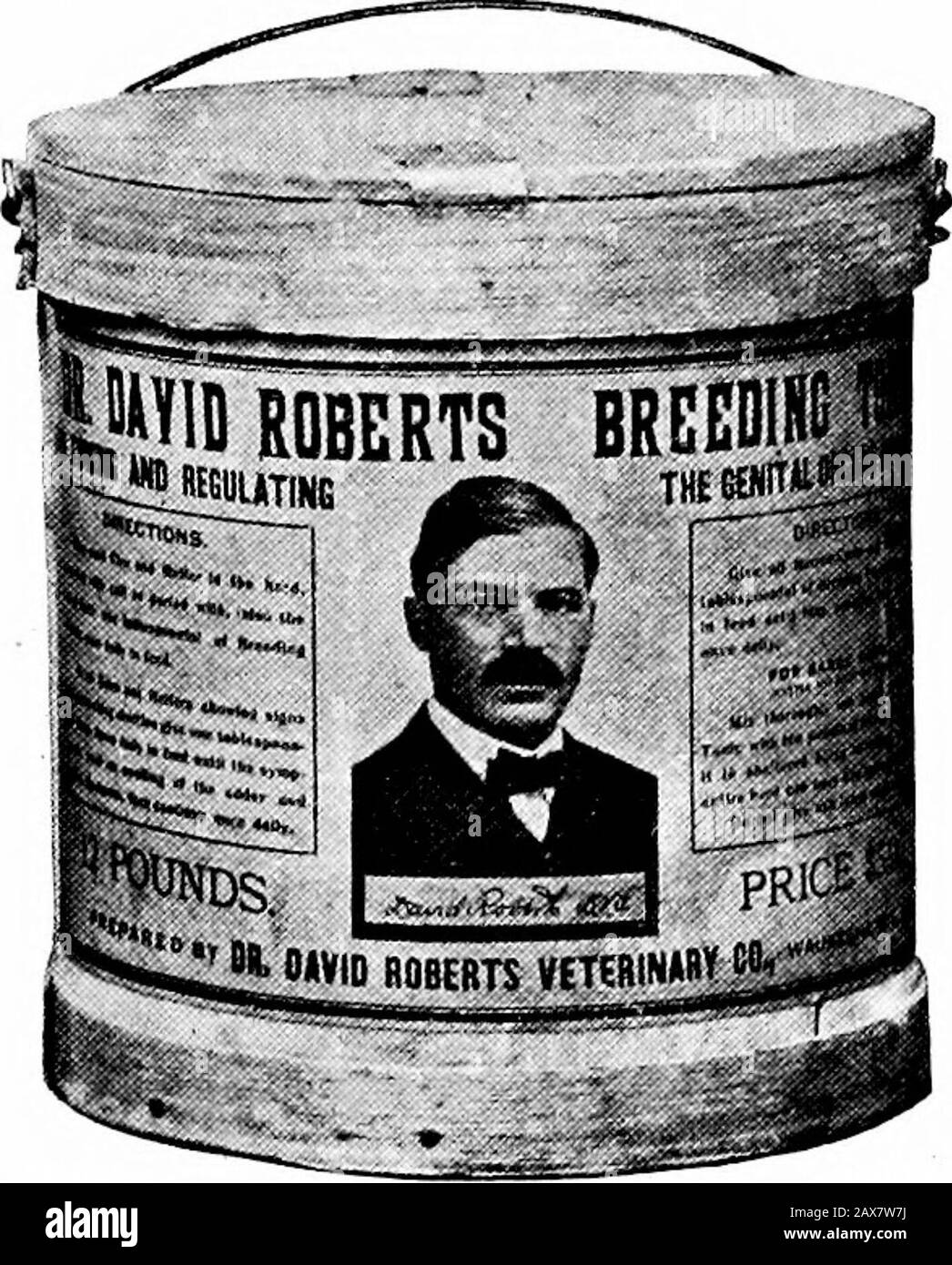 Dr David Roberts 'pratico veterinario domestico. Ns di soluzione Antisettica. Per lavare Gli Organi genitali Del Bestiame. Distruggendo Germi, Prevenendo Così L'Infezione. Indispensabile per il Proprietario Del Bestiame Che guardia la salute Dei Suoi Animali. Tutte le mucche e le giovenche che hanno una scarica innaturale o catarrale dal vaginashould avere i loro organi genitali lavati con la soluzione antisettica fino a che tutta la scarica cessa. La guaina del toro di mandria dovrebbe essere lavata fuori dopo ogni servizio; questo willprebegli da infettare e nel caso lui è infettato impedirà lui che le mucche e heif di glomminfecting Foto Stock