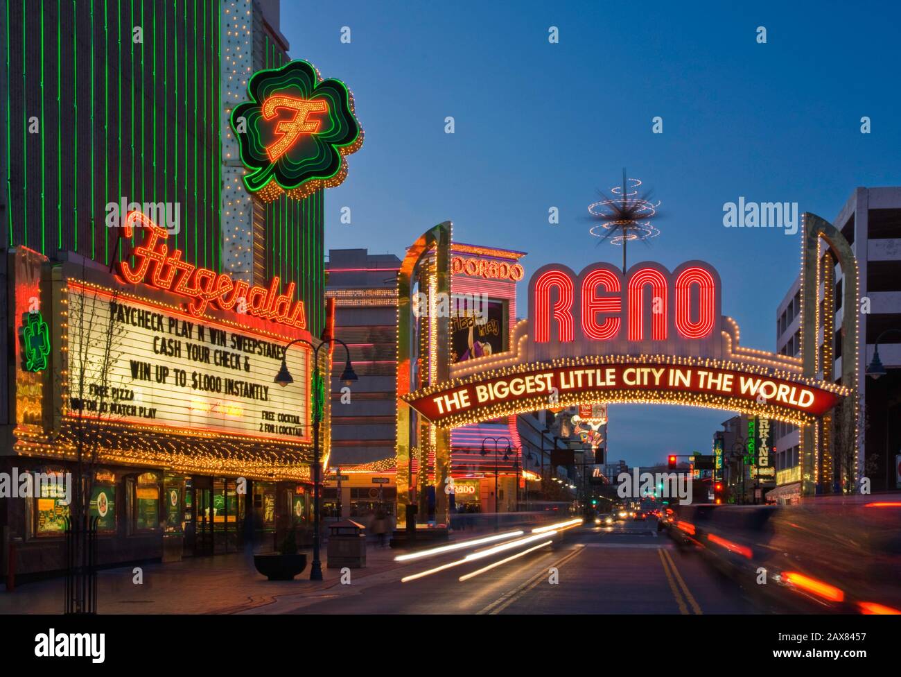 Famosa insegna al neon a Reno, Nevada, USA Foto Stock