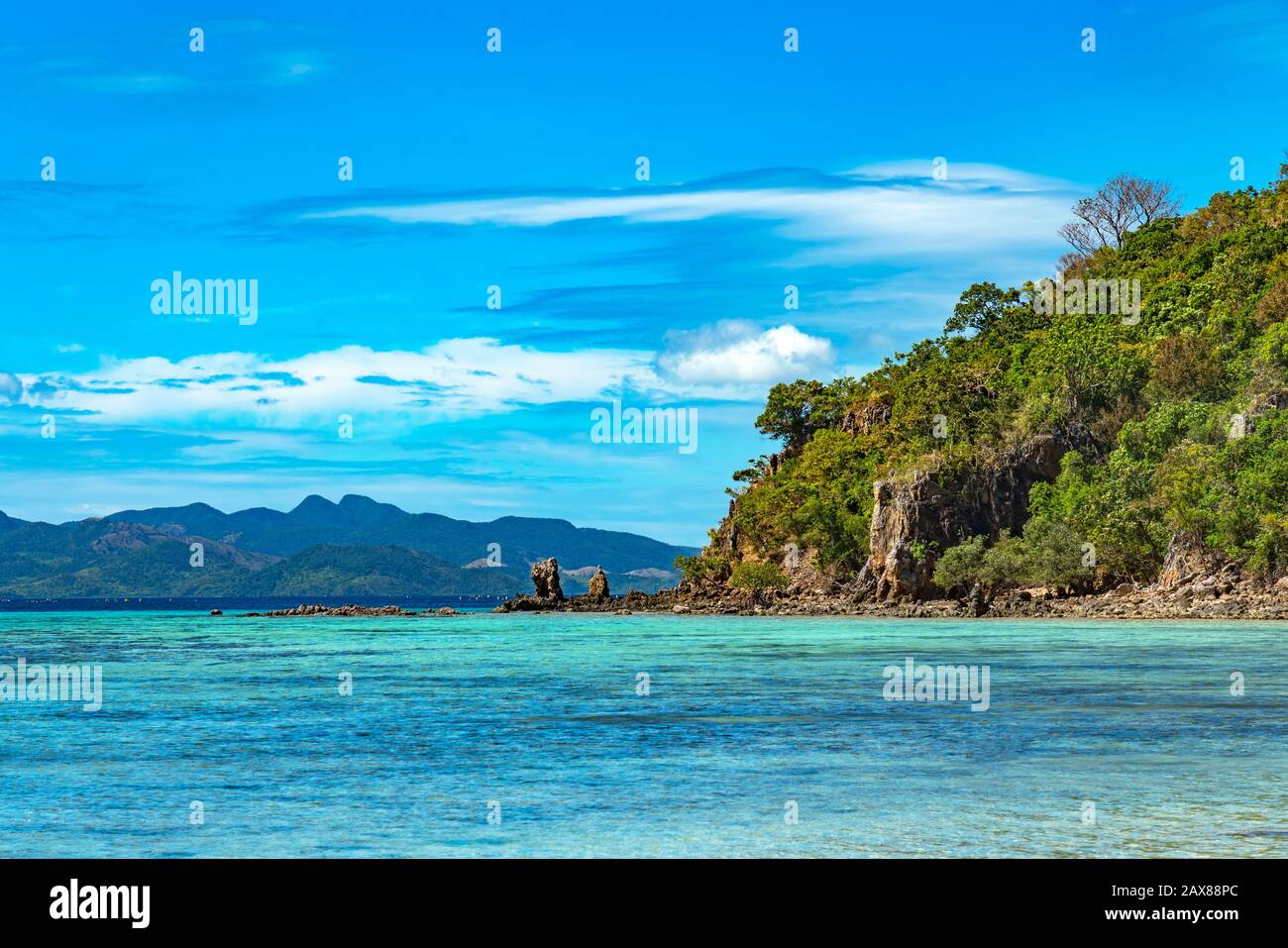 Isola Di Malcapuya A Coron, Filippine Foto Stock