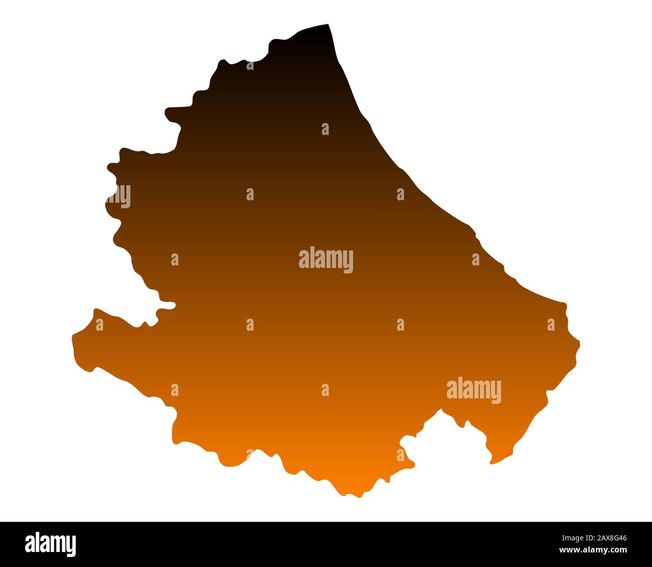 Mappa di Abruzzo Foto Stock