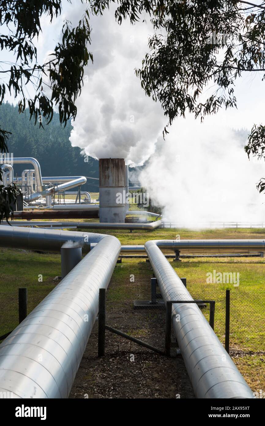 Centrale geotermica di Wairakei, Nuova Zelanda Foto Stock