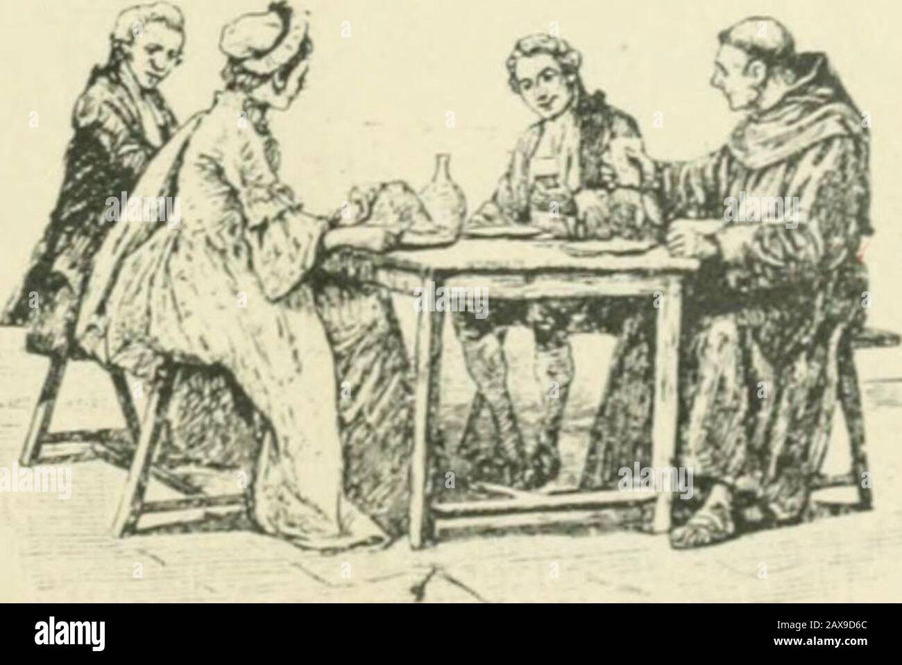 Candide; ou, l'optimisme; . je rencontreaussi Cunégonde. Je souhaite, dit Martin, quellefasse un jour votre bonheur ; mais cest de quoi je doutefort. Vous êtes bien dur, dit Candide. Cest quejai vécu, dit Martin. Mais regardez ces gondoliers,dit Candide ; ne chantent-ils pas sans cesse ! Vous ne C A N D H) K 155 les voyez pas dans leur ménaj^^e, avec leurs femmes elleurs marmots denfants, dit Martin. I.e.e. doge a ses cha-grins; lesjr()ndoliers oui les leurs. Il est vrai quà tout/prendie le sort dun gondolier est préf«>rable à c«luidun doge: Mais je crois la différence si médiobre, q Foto Stock