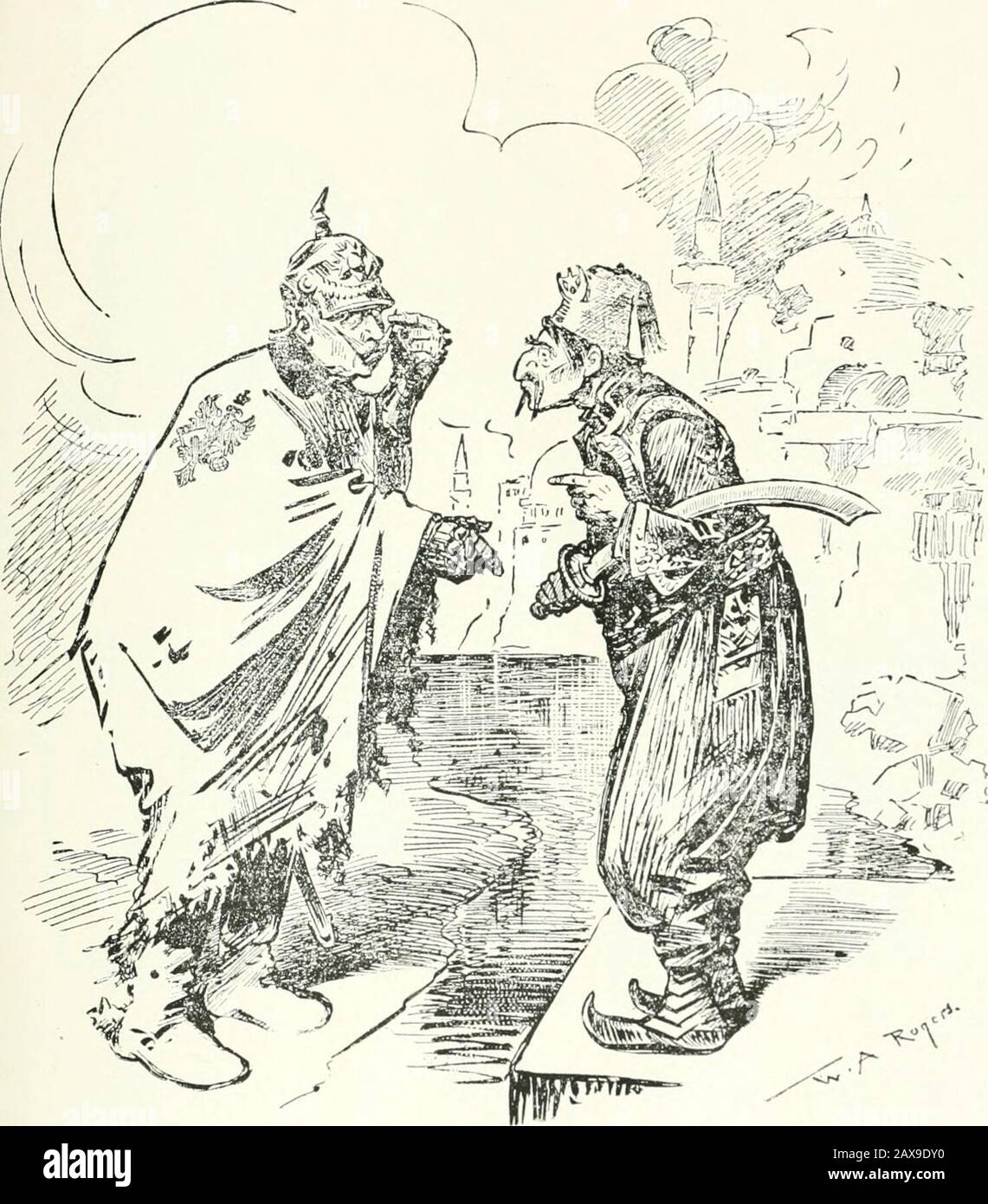 Il libro bianco e nero dell'America; cento motivi raffigurati per cui siamo in guerra . •GLI AMERICANI FLIRANTI, che sono stati annegati sulla Lusitania.- Cologne Gazette. [17] IL Kaiser invitò gli indicibili turkmeno a sottomettere i barbari di Inghilterra, Francia e Italia. Gott Mit Uns - e Allah anche! [Is] I bambini PICCOLI che giocano sui verdi tranquilli villaggi inglesi sembravano essere i bersagli preferiti della flotta Zeppelin. ^^^^ Foto Stock