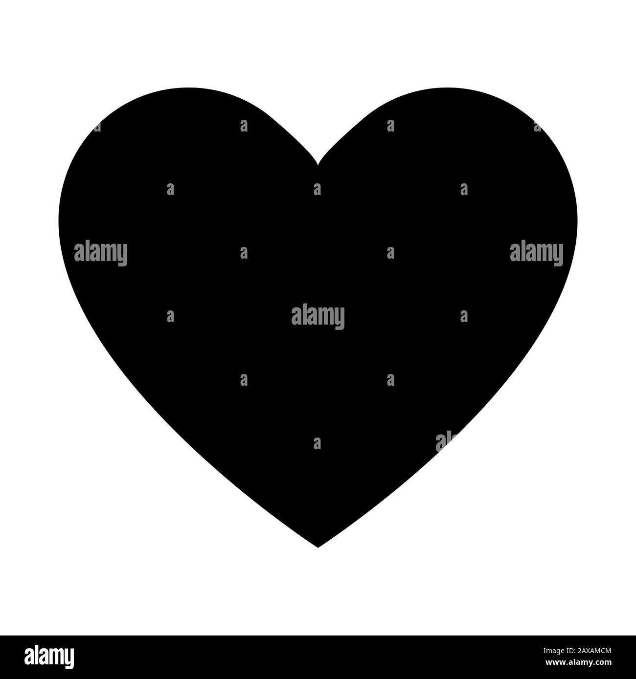 Semplice cuore nero segno decorativo simbolo di amore o celebrazione San Valentino. EPS 10 Foto Stock
