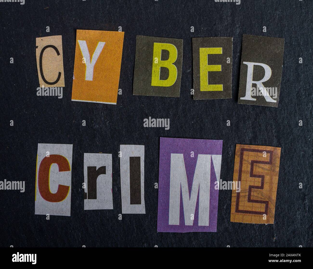 testo cyber crime Foto Stock