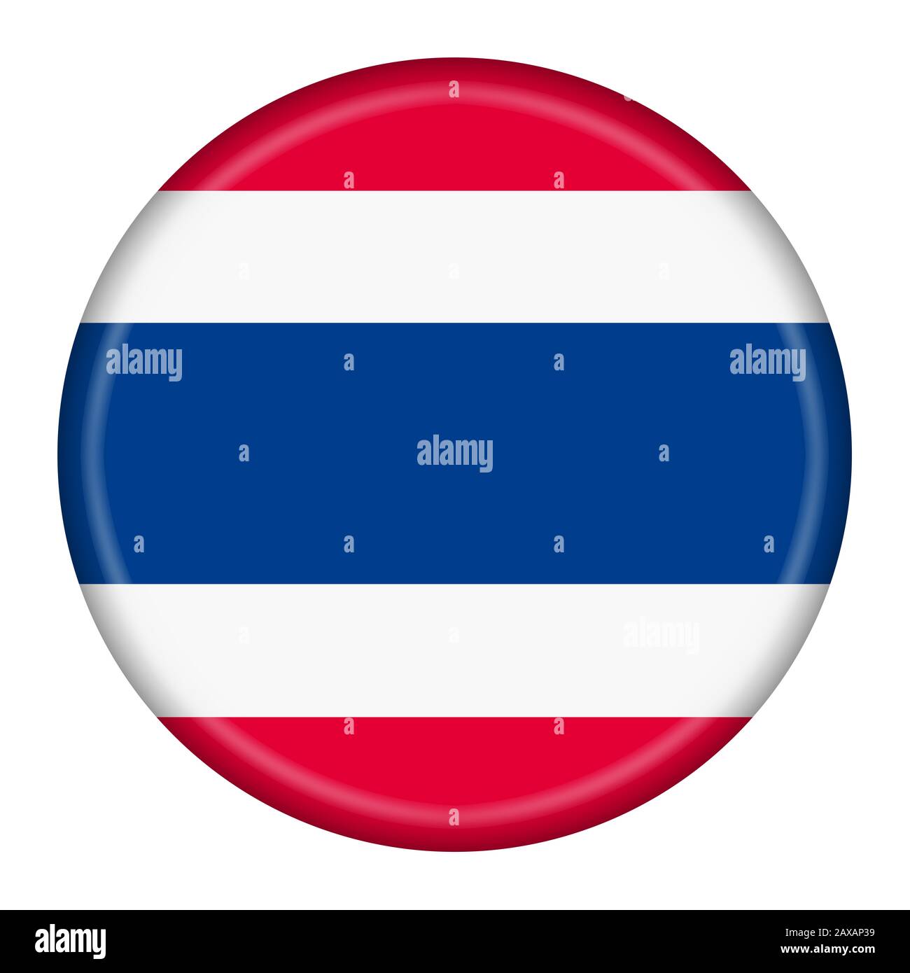 Immagine di un pulsante flag per la Thailandia con tracciato di ritaglio Foto Stock