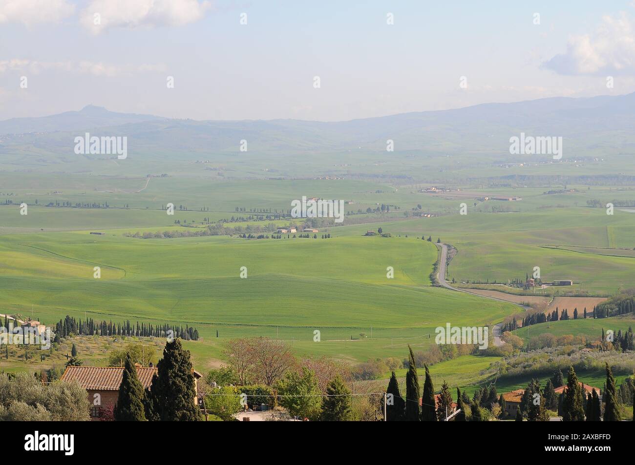 Bellissimo paesaggio della Val D'orcia, Italia Foto Stock