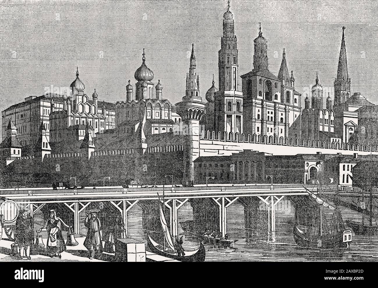 Il Cremlino di Mosca, la Russia, 19th secolo Foto Stock