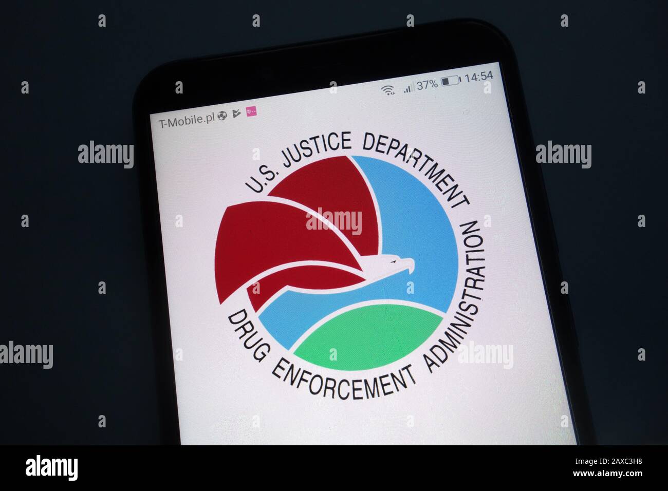 Logo dea (Drug Enforcement Administration) sullo smartphone Foto Stock