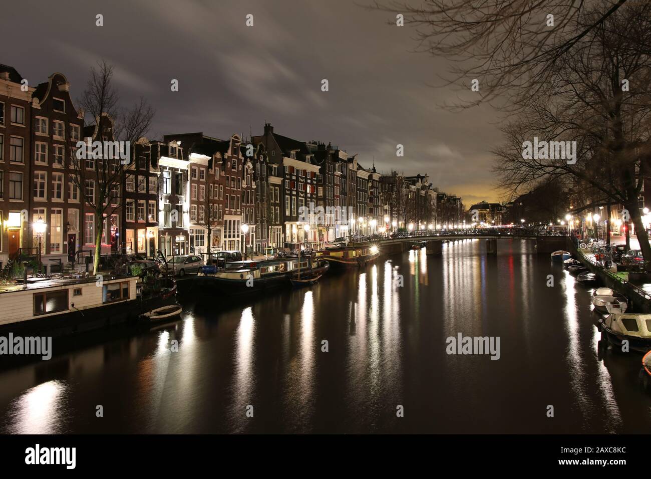 Canal Amsterdam nei Paesi Bassi Foto Stock