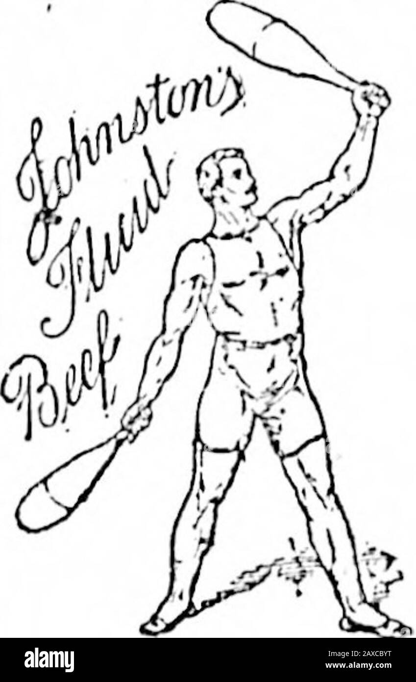 Colonist Quotidiano (1892-05-14). 81 YATES ST., VICTORIA, B. C. DEALB3U E IMFORTEBS IN AJSL GENERI OS* AN.0 ATTREZZI PER LATTERI, MACCHINE DA SEGHERIA E DA MINIERA E DA POLSO, Briek e Tile laehiRery, Cntlory, Paint, Yaralsh e Oils. my22 il Grande Strena:th-Giver. Una libbra di Johnstons FluidBeef contiene tanto reale nutri-zione come quattordici e un quarterpounds di prime Beefsteak. Un cibo prezioso per GLI ATLETI durante l'allenamento. Foto Stock