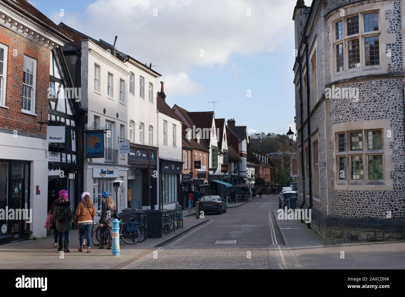 Il centro della città di Winchester, Regno Unito Foto Stock