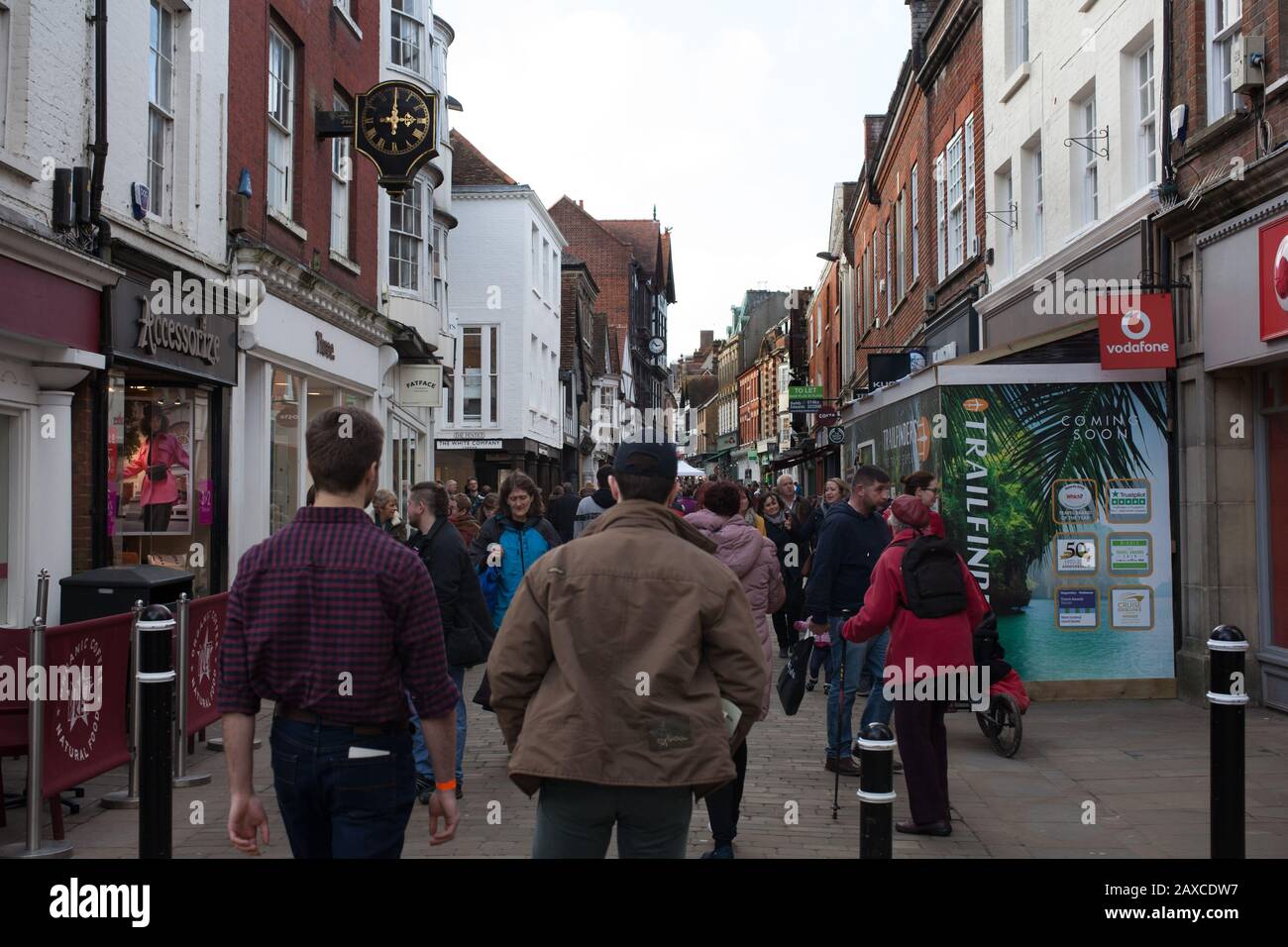 Il centro della città di Winchester, Regno Unito Foto Stock