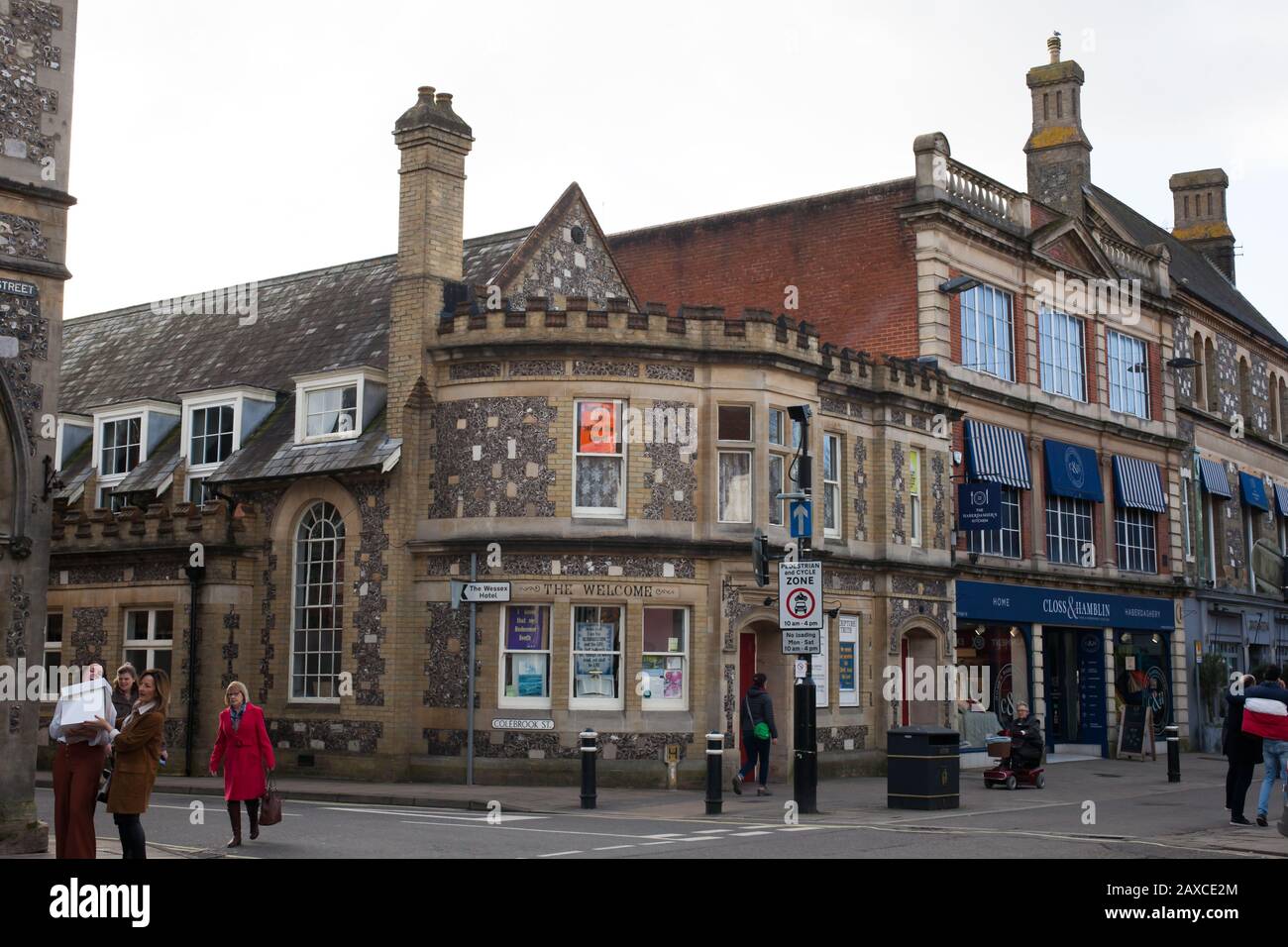 Il centro della città di Winchester, Regno Unito Foto Stock