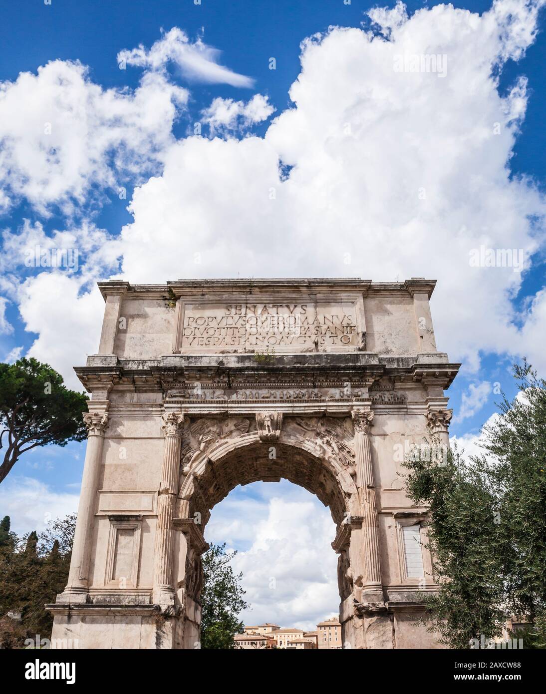 L'arco di Tito a Roma. Foto Stock