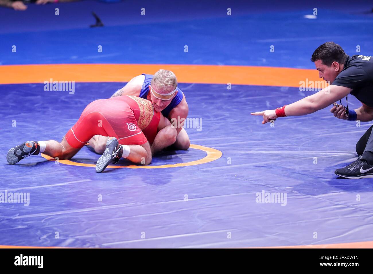 Roma, Italia, 11 Feb 2020, s . berge (NOR) categoria gr 63kg durante il Campionato europeo Greco-Romano di Wrestling - Wrestling - credito: LPS/Luigi Mariani/Alamy Live News Foto Stock