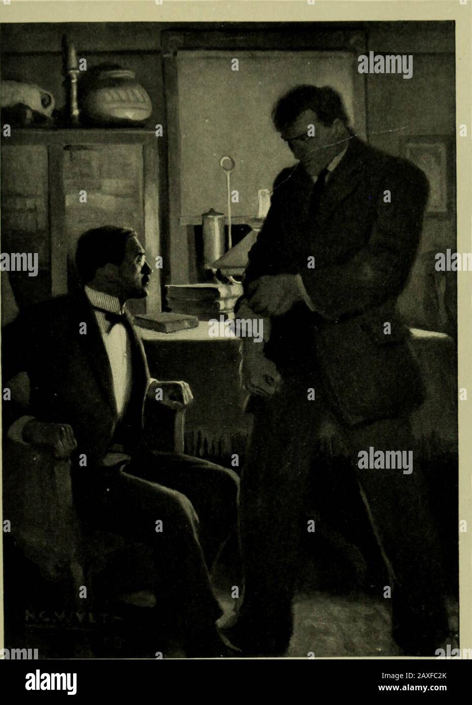 Il lungofiume N.CWyeth e Clarence FUnderwood . solita esposizione di thisself-analysis. Credo che un collega dovrebbe agire sempre come se stesse facendo il mondo. Dovrebbe cercare di non mettere il thingsin Che lo renderà un mondo sgradevole o evilworld. Non lo facciamo sempre, ma dobbiamo provarci. Ora IFI stava facendo un mondo, non ho messo un uomo in un penientiary in Esso. Naturalmente theres criminali pericolosi. HegJanced a Newmark un piccolo ansiosamente. Io non belieyou re that. Youre tagliente e disonesto, e bisogno di punizioni; ma non avete bisogno di estinzione. Comunque, Im non eo-mg per disturbarmi il mio futuro Foto Stock