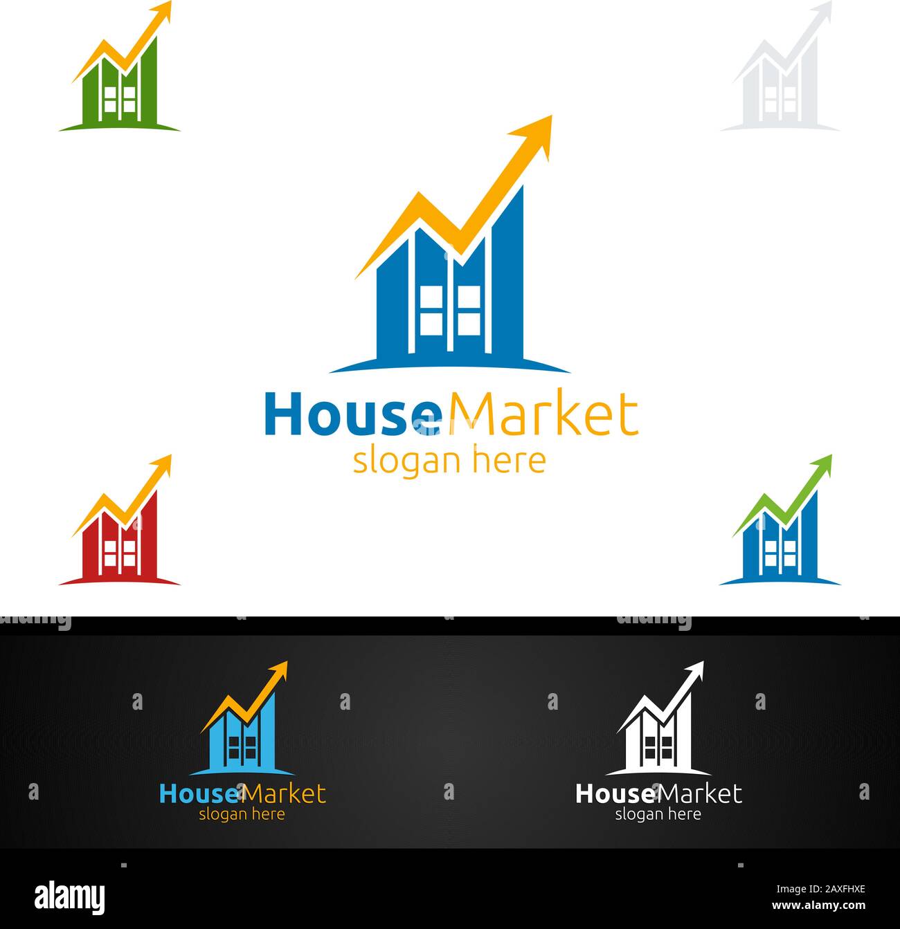 Icona Del Modello Di Disegno Del Logo Dei Consulenti Finanziari Del Marketing Immobiliare Illustrazione Vettoriale