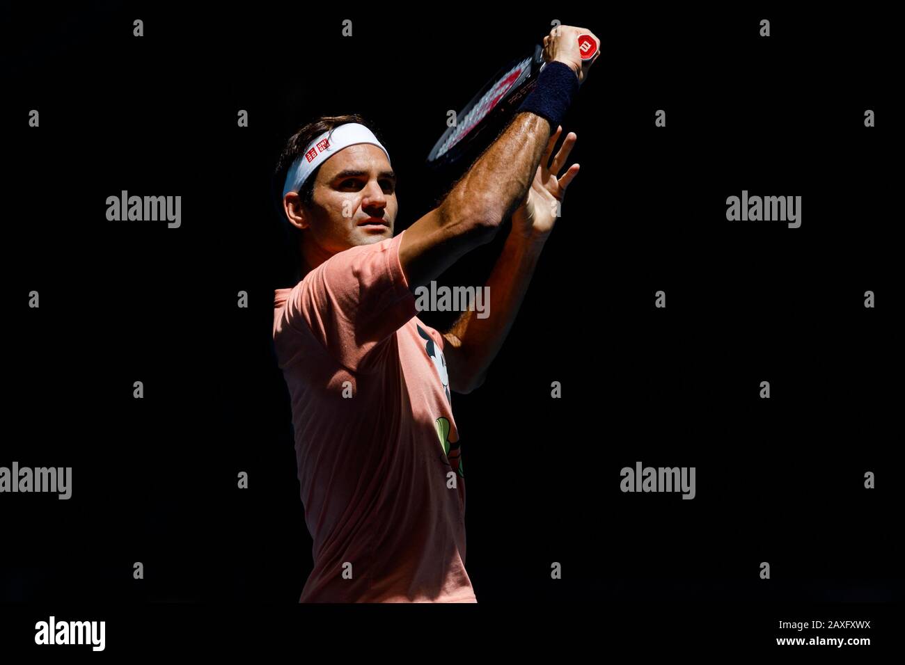 Roger FEDERER (sui) durante il 2020 Australian Open Foto Stock