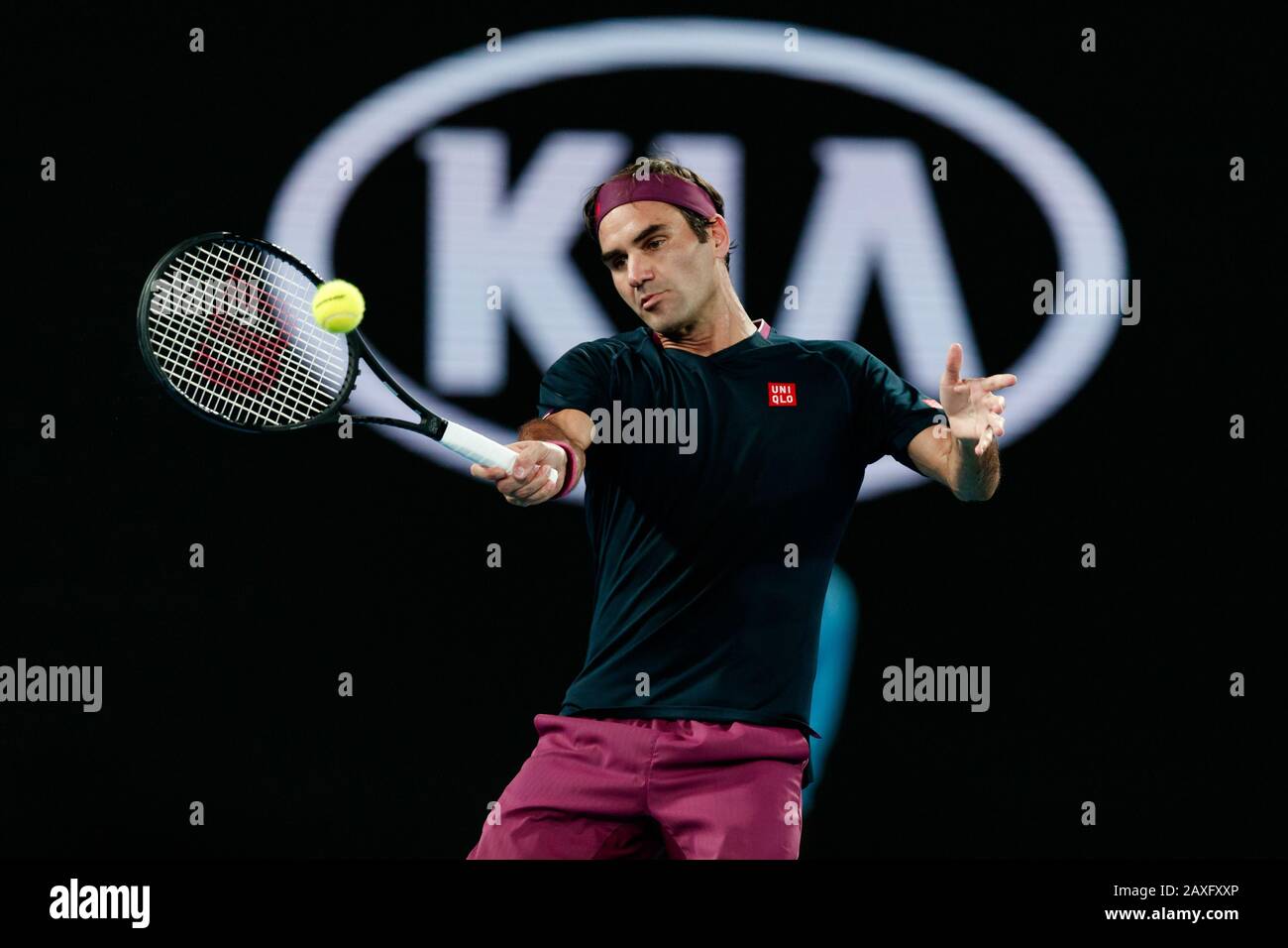 Roger FEDERER (sui) durante il 2020 Australian Open Foto Stock