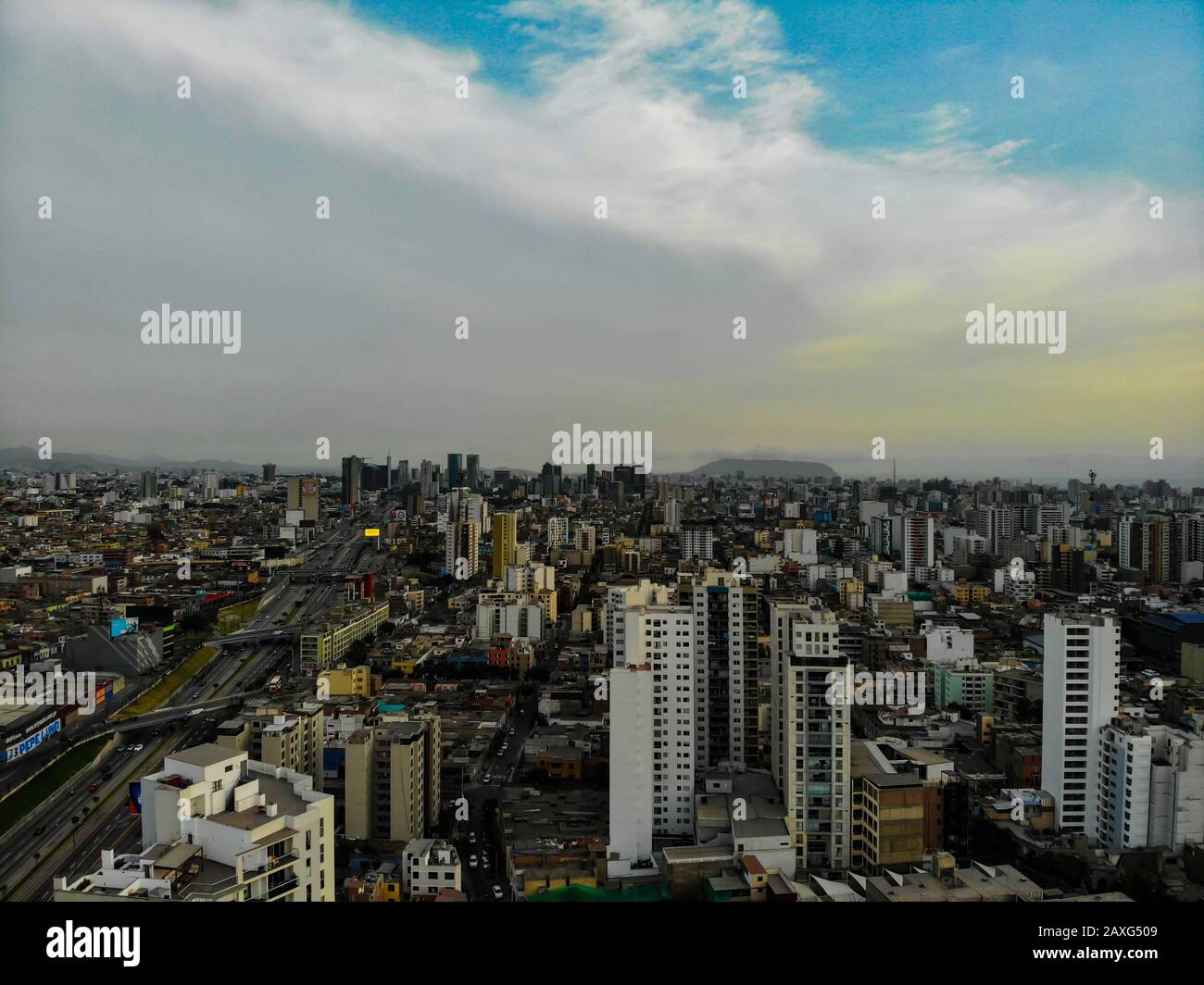 Veduta aerea del centro storico di Lima Foto Stock