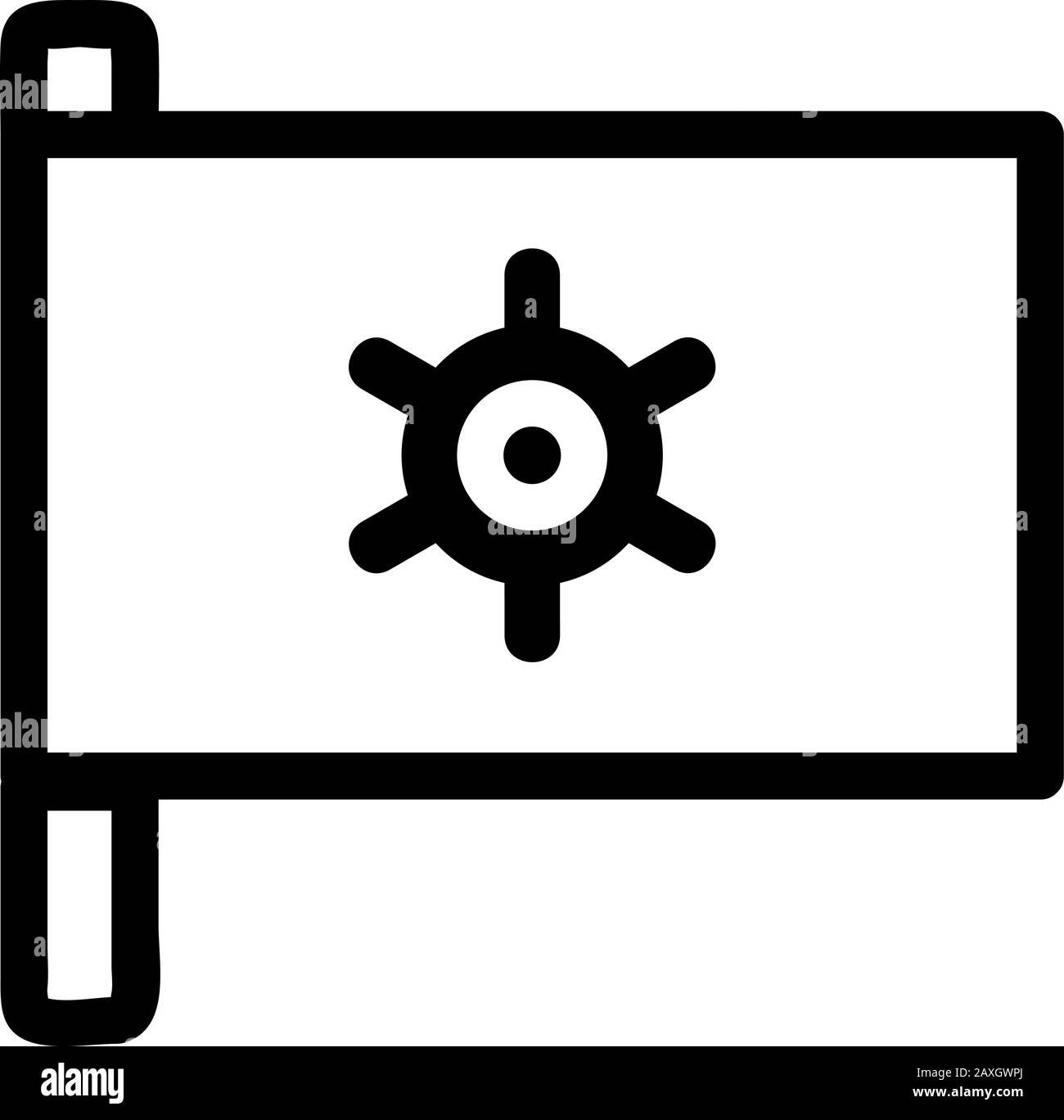 Icona Tokyo flag vettore. Illustrazione del simbolo del contorno isolato Illustrazione Vettoriale