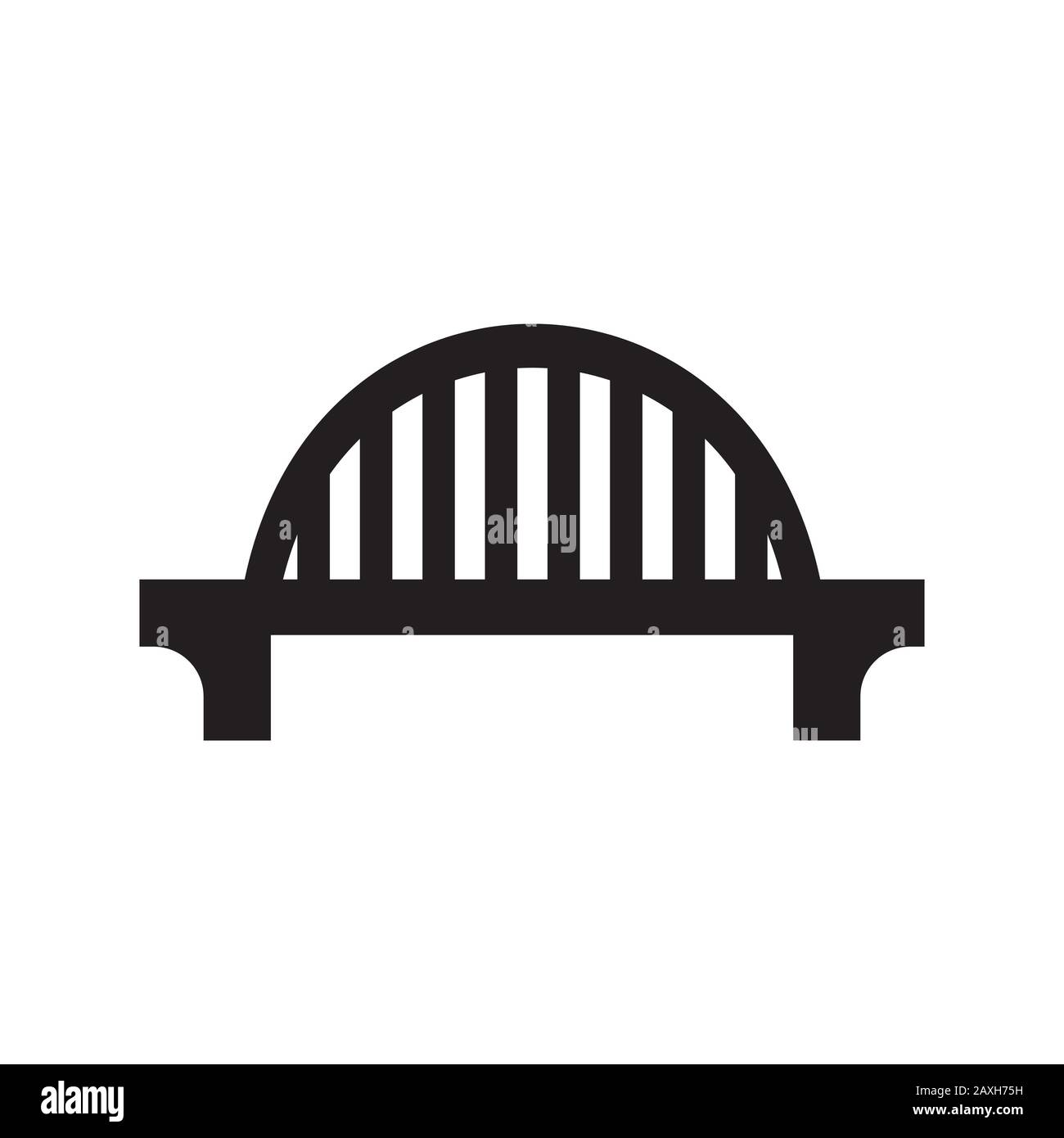 L'icona del ponte è nera su uno sfondo bianco isolato. Immagine vettoriale Illustrazione Vettoriale