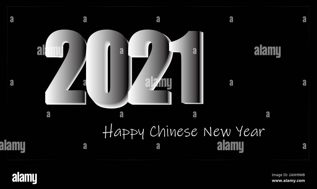 La 2021 Felice anno nuovo elegante biglietto di auguri vettore illustrazione Foto Stock