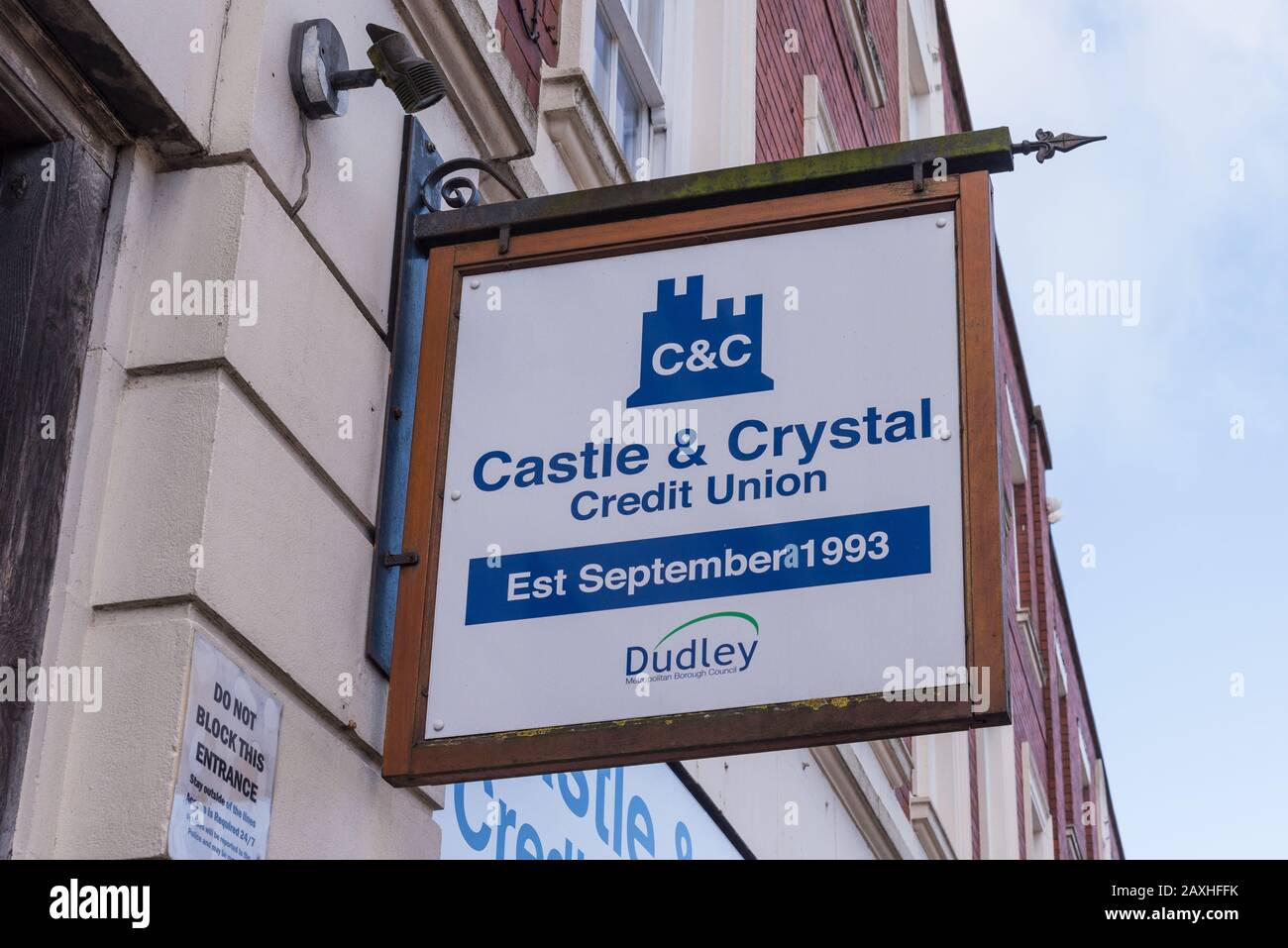 Ufficio Castle and Crystal Credit Union di Dudley, West Midlands, Regno Unito Foto Stock