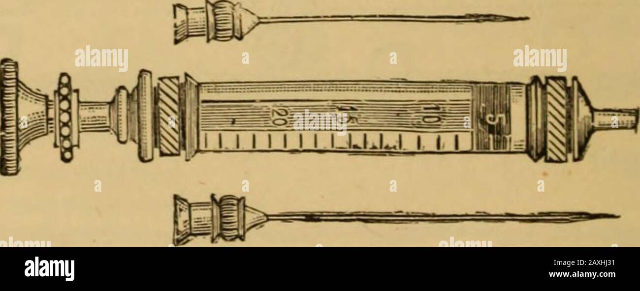 Catalogo di strumenti per chirurghi e applicazioni mediche apparecchiature elettroterapeutiche per la chirurgia e la sala malati, cassapanche mediche, ecc . Fig. 140. No. 5. Electro = supporti placcati, cilindro graduato, due aghi, nel caso (Fig. 140) 3/0 ciascuno. ,, 6.-Electro = supporti placcati, con Pistone auto-lubrificante, in custodia in pelle , . . 6/0 ,, ,, 7. Electro = supporti placcati, con Pistone auto-lubrificante e aghi platino-Iridium, in custodia in pelle . 9/0 ,, ,, 8. Electro = supporti placcati, Bar-rel Graduato Custodito, due aghi, nel caso . 5/6 ,, ., 9.- supporti elettroplaccati, cilindro Opaco brevettato Hicks, nel caso Foto Stock