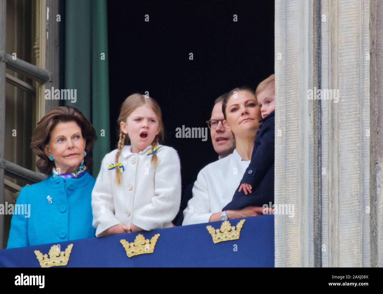 Stoccolma, SVEZIA - 30 APRILE 2018: La celebrazione del re Carl XVI Gustaf 72 anni, presso il Palazzo reale. Foto Stock