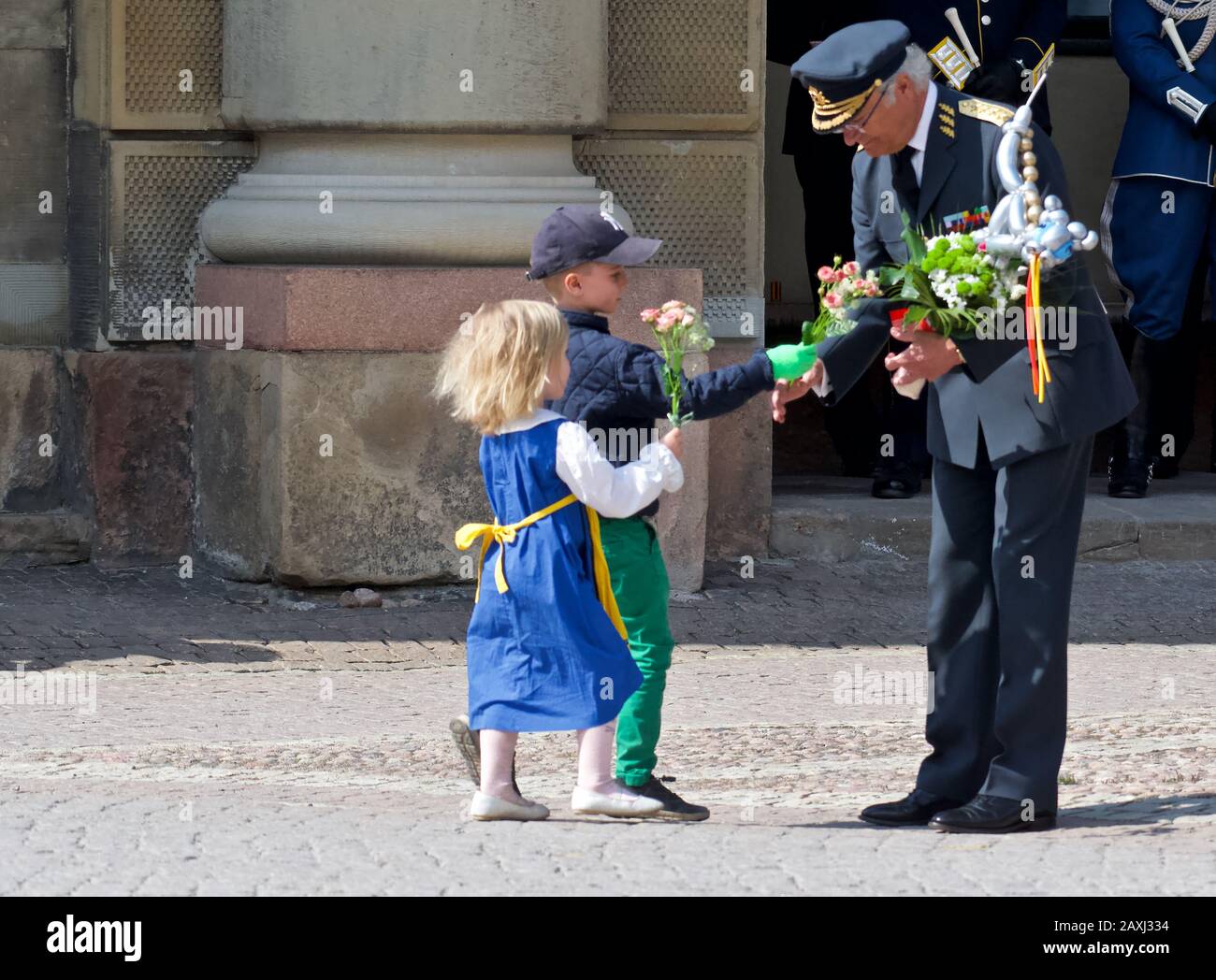 Stoccolma, SVEZIA 30 APRILE 2019: Festa di compleanno del re Carl XVI Gustaf 73 anni. Foto Stock