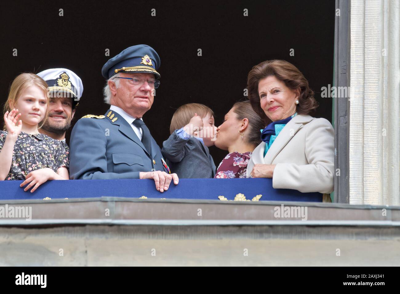 Stoccolma, SVEZIA 30 APRILE 2019: Festa di compleanno del re Carl XVI Gustaf 73 anni. Foto Stock