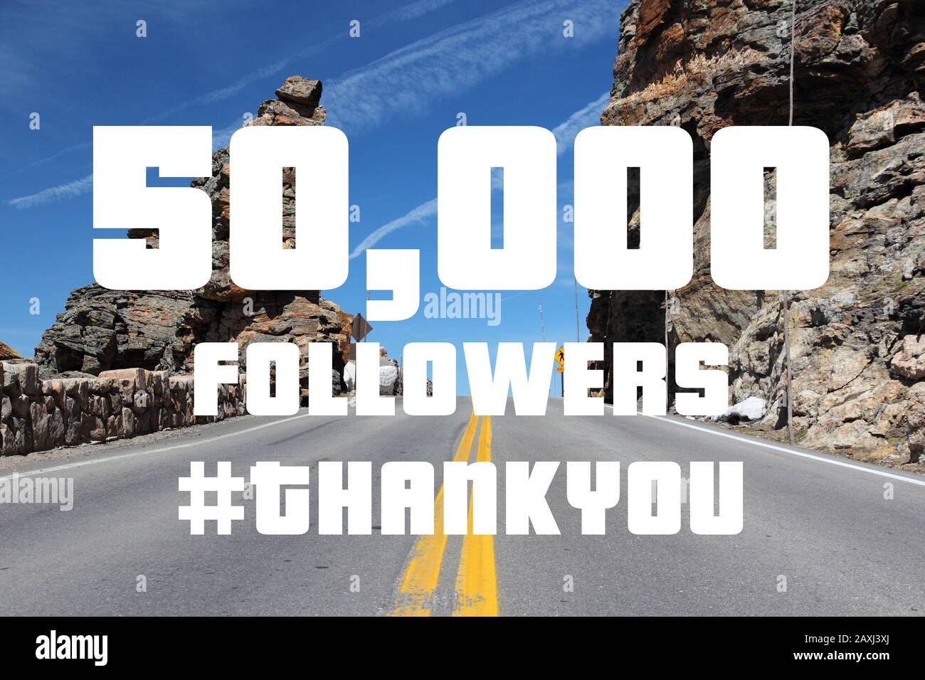 50000 follower - banner della fase cardine sui social media. La comunità online ti ringrazia. piace a 50k. Foto Stock