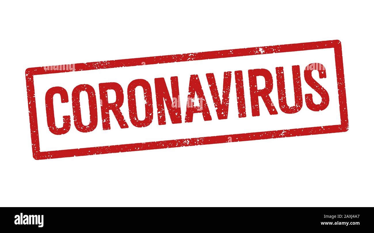 Illustrazione vettoriale della parola Coronavirus nel timbro di inchiostro rosso Illustrazione Vettoriale