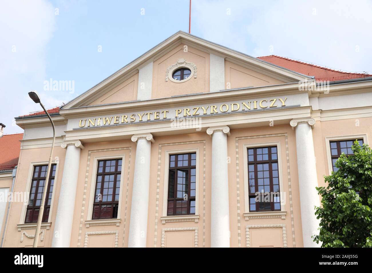 Istruzione in Polonia. Università Di Scienze Ambientali E Della Vita Di Wroclaw (Polacco: Unwersytet Przyrodniczy). Foto Stock