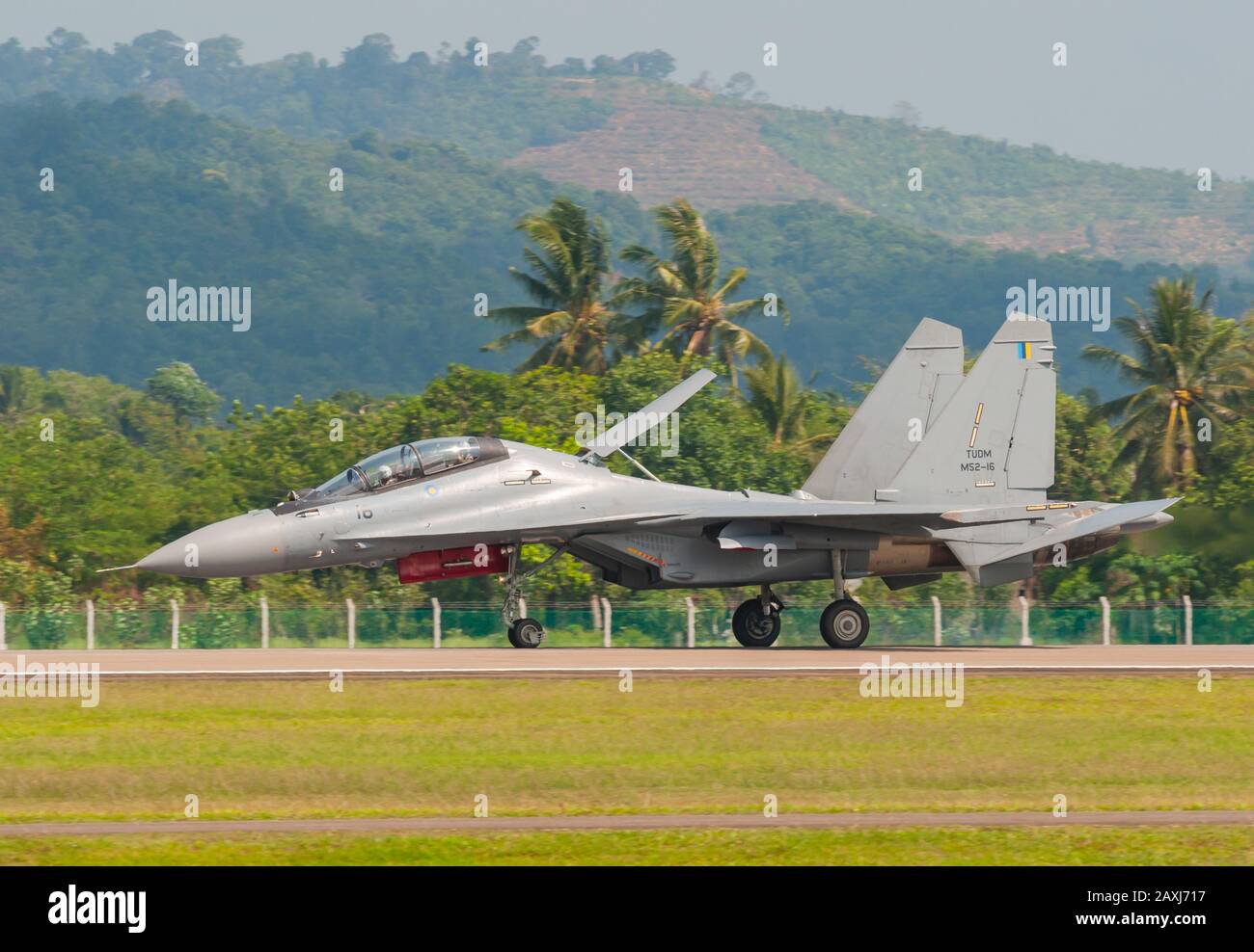 Sukhoi su-30MKM Flanker della Royal Malaysian Air Force's (RMAF) 11 squadron in presenza al Lima Langkawi 2013. Foto Stock