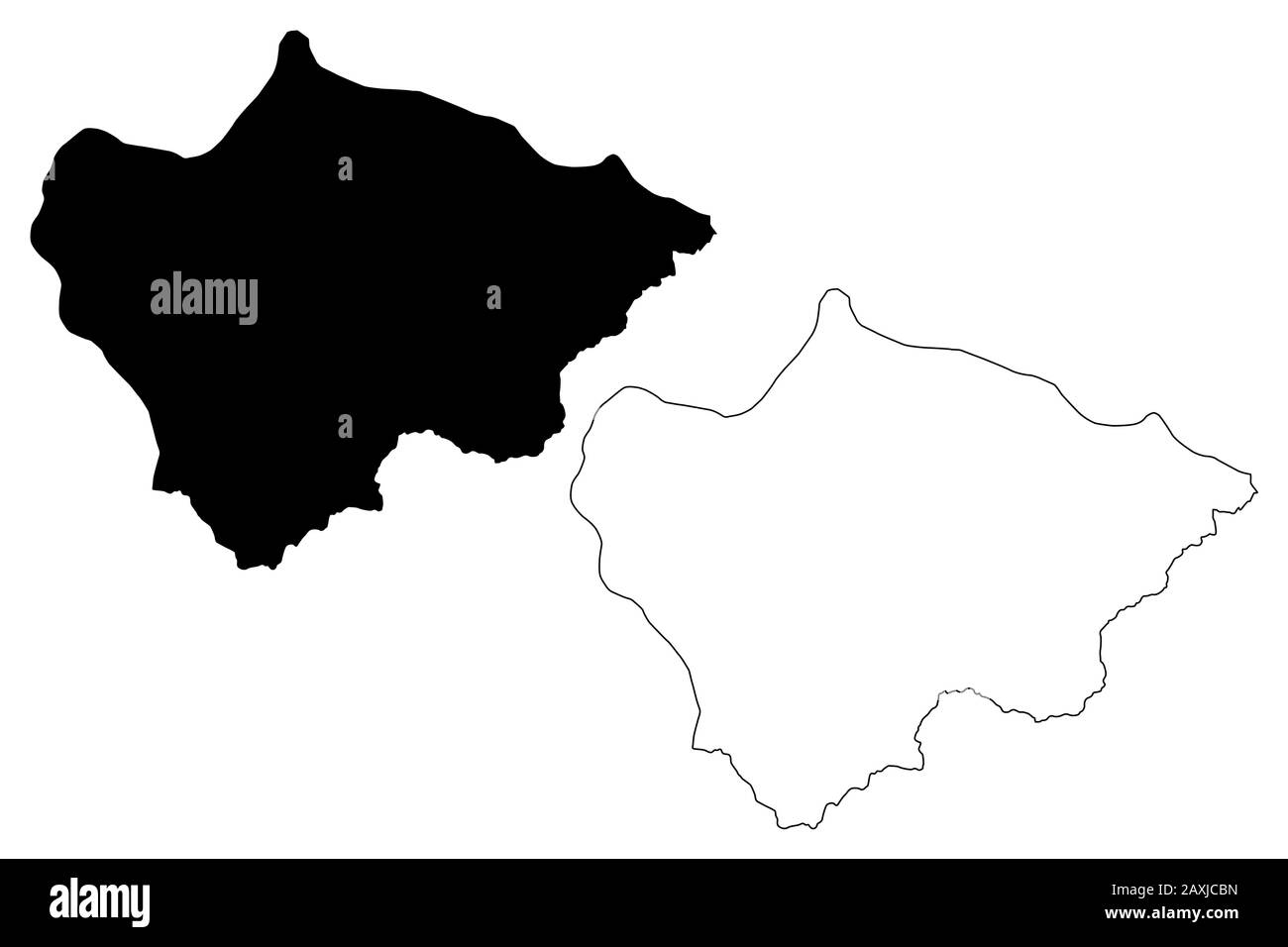 Comune di Novaci (Repubblica della Macedonia del Nord, Regione statistica di Pelagonia) disegno vettoriale cartografico, disegno abbozzare mappa Novaci Illustrazione Vettoriale