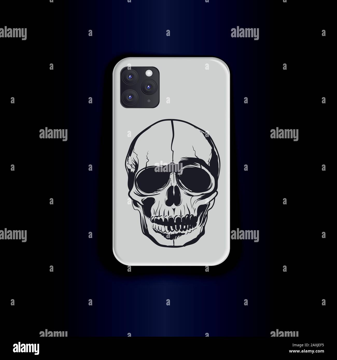 Smartphone mock-up, modello vettoriale per smartphone. Custodia per smartphone dal design elegante - testa con illustrazioni vettoriali. Tattoo Idea - Stile Della Vecchia Scuola Illustrazione Vettoriale