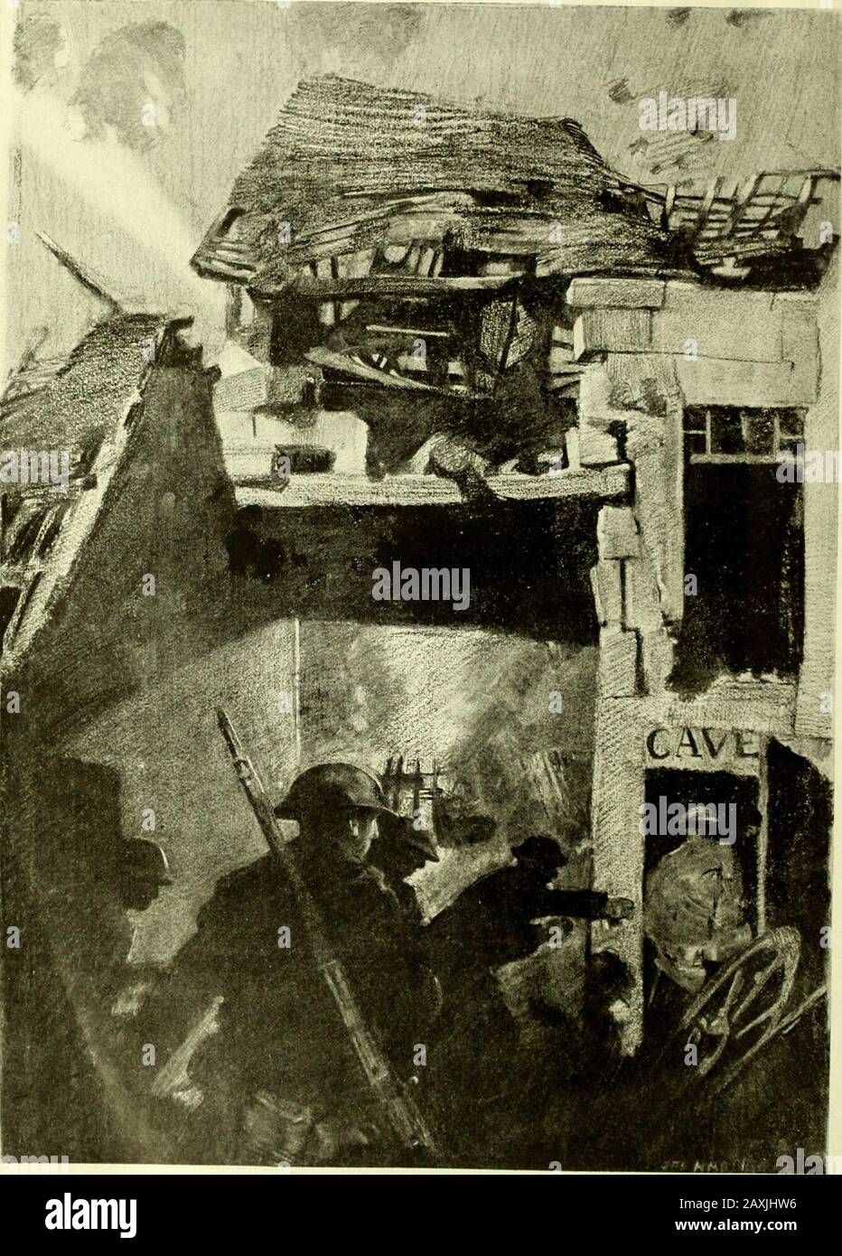 The American Legion Weekly [Volume 1, No13 (26 Settembre 1919)] . 20 LA LEGIO.N AMERICANA SETTIMANALE. Air Raid-Fere En Tardenois Dipinto da George Harding 26 settembre 1919 S • P A CURA Del campo di baseball di John McGraw BASEBALL, come professione, ha mostato i vantaggi e pochi degli svantaggi di altre linee di en-deavor, e i giovani uomini che sono montati bynature per guadagnare il loro sostentamento nel passatempo na-zionale farà bene a dare theirmost seria considerazione al gioco. Ci sono, tuttavia, due fasi a thecase di baseball nel relativo status come desiderableprofessione - fasi peculiari a i Foto Stock