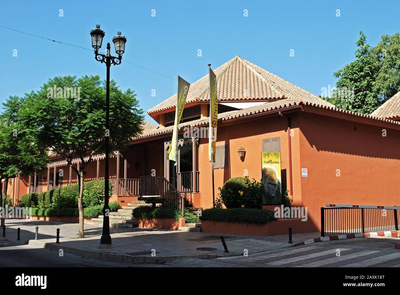 Ingresso allo zoo di Fuengirola, Spagna. Foto Stock