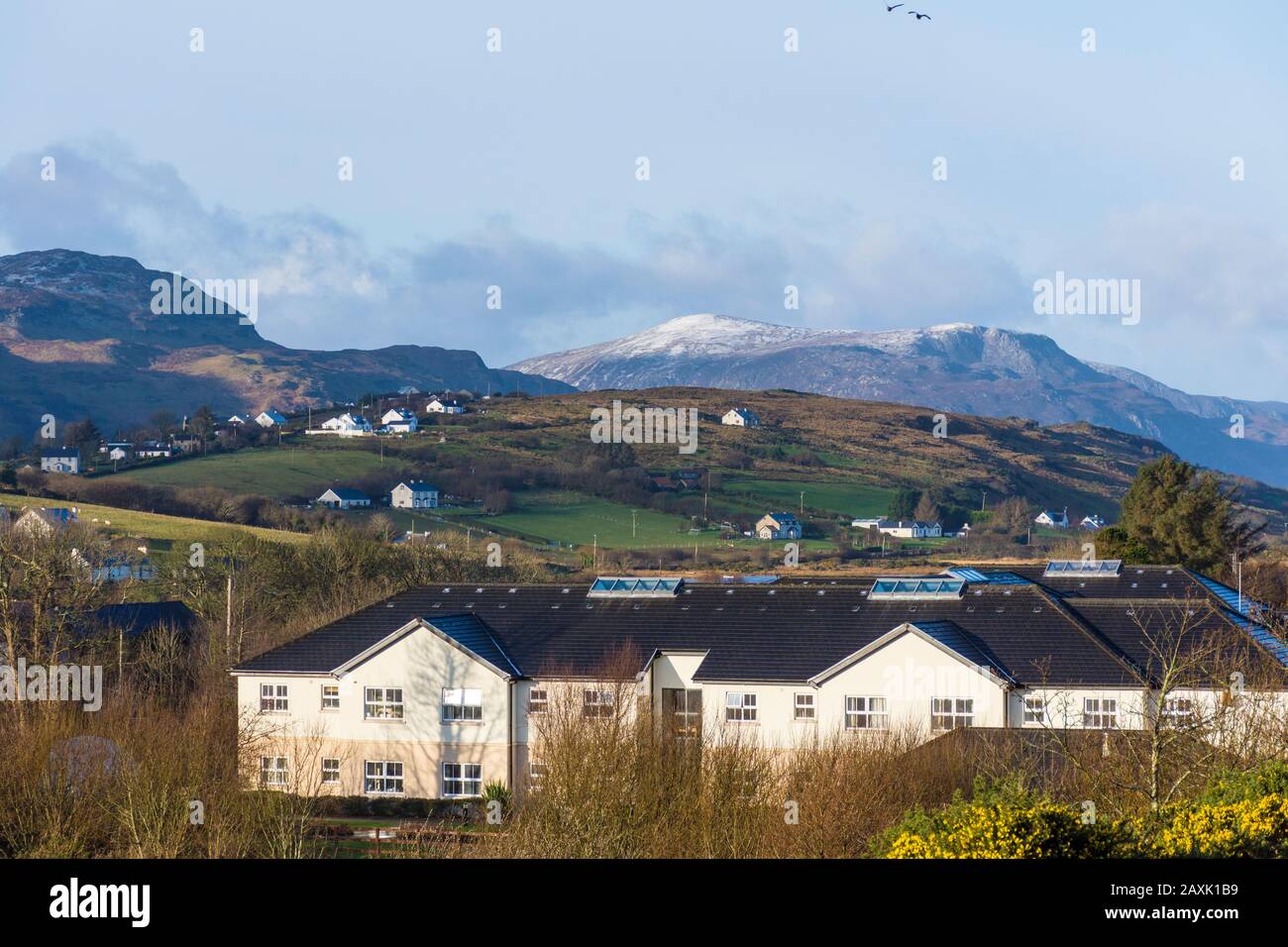 St. Shanaghan House sistemazione riparata, primo piano, Alloggi sociali in Irlanda rurale, Ardara, County Donegal. Gestito Da Ardara Alloggi Protetti Asso Foto Stock