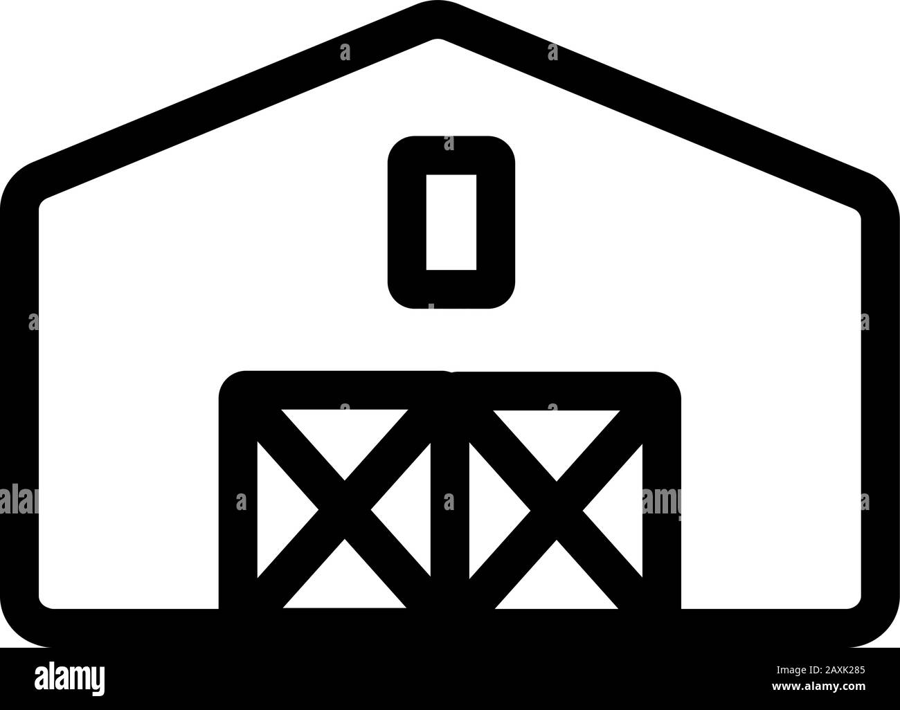 Vettore icona azienda agricola. Illustrazione del simbolo del contorno isolato Illustrazione Vettoriale